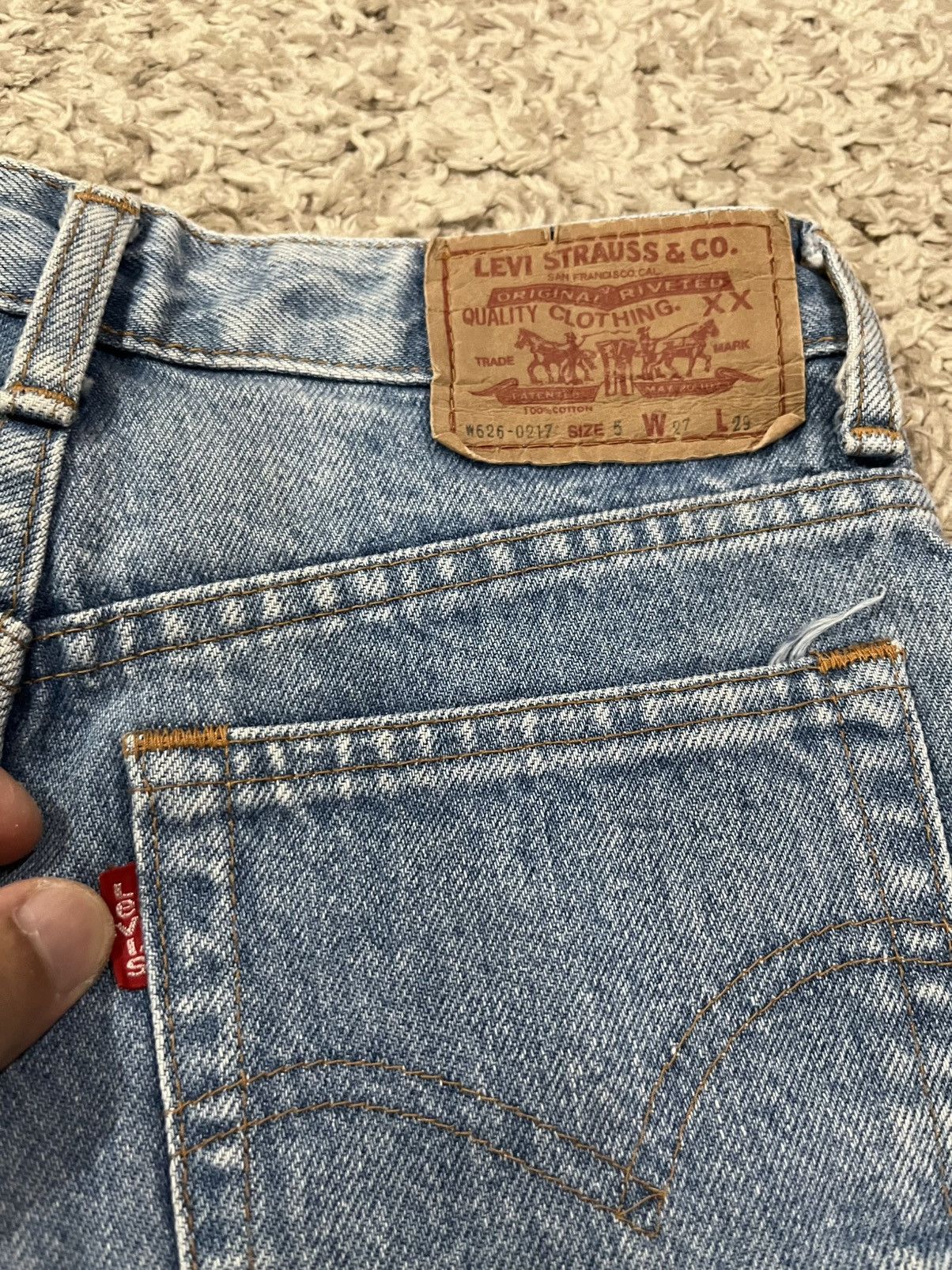 Levi's 🔥 VINTAGE 1990 LEVI’S W626 BLUE JAPAN DENIM Size 23" - 2 Thumbnail