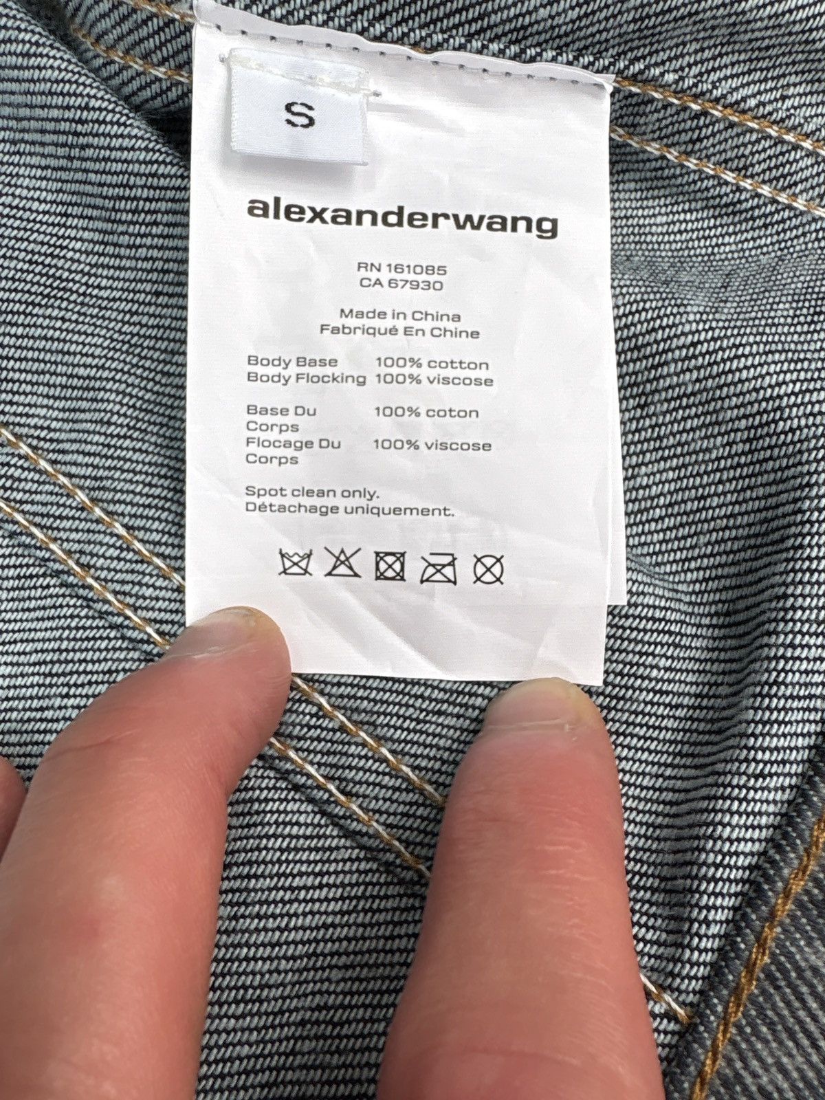 Alexander Wang × Designer Alexander Wang slim flocked trucker jacket Size S / US 4 / IT 40 - 5 Thumbnail