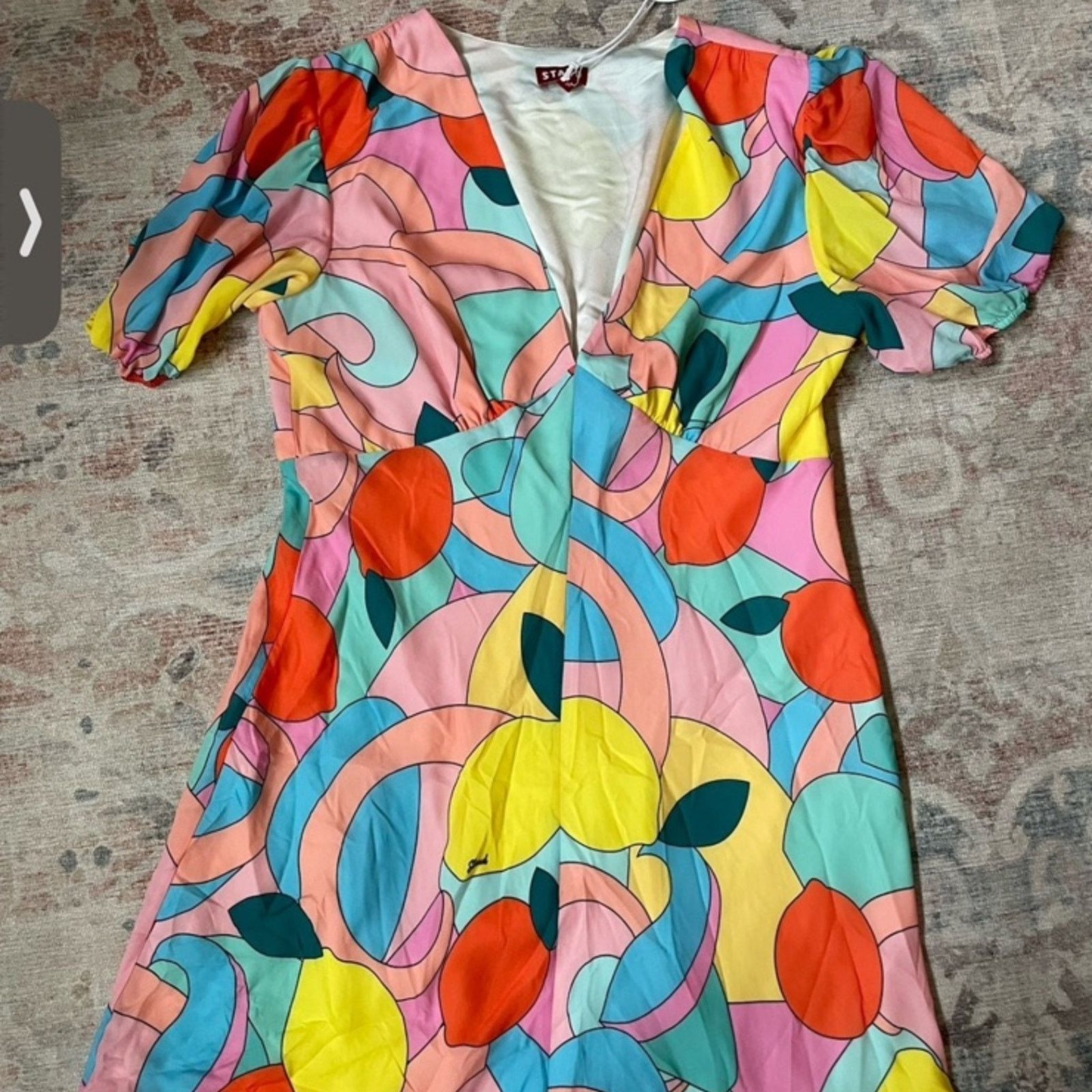 Staud NWT Staud Milla mini-dress in Citrus Kaleidoscope - size 16 Size XXL / US 16-18 / IT 52-54 - 1 Thumbnail