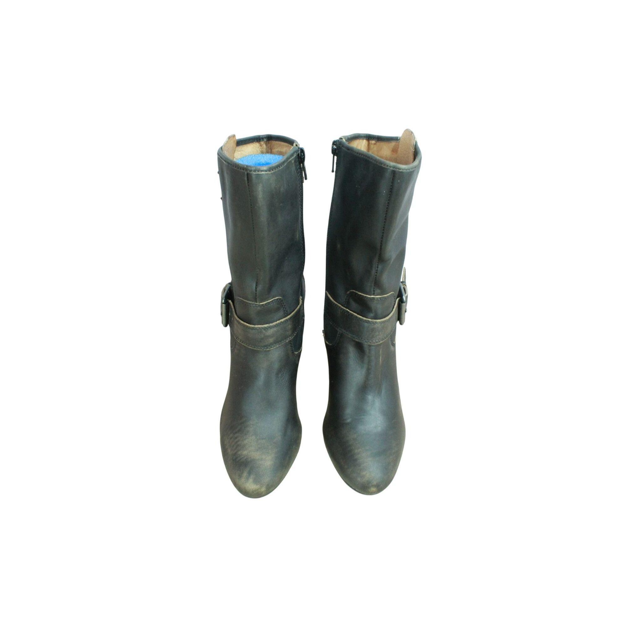 Other Corso Como Black Leather Mid Calf Somers Motorcycle Boots Si Size US 7 / IT 37 - 5 Thumbnail