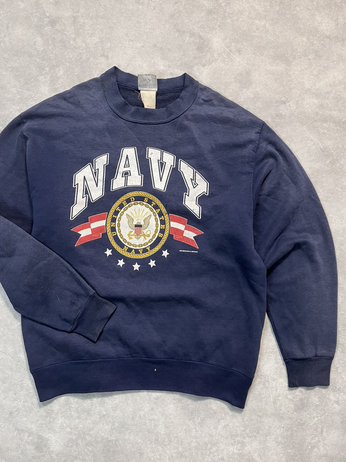 Vintage Vintage Thrashed US NAVY Jerzees sweatshirt Size US M / EU 48-50 / 2 - 4 Thumbnail