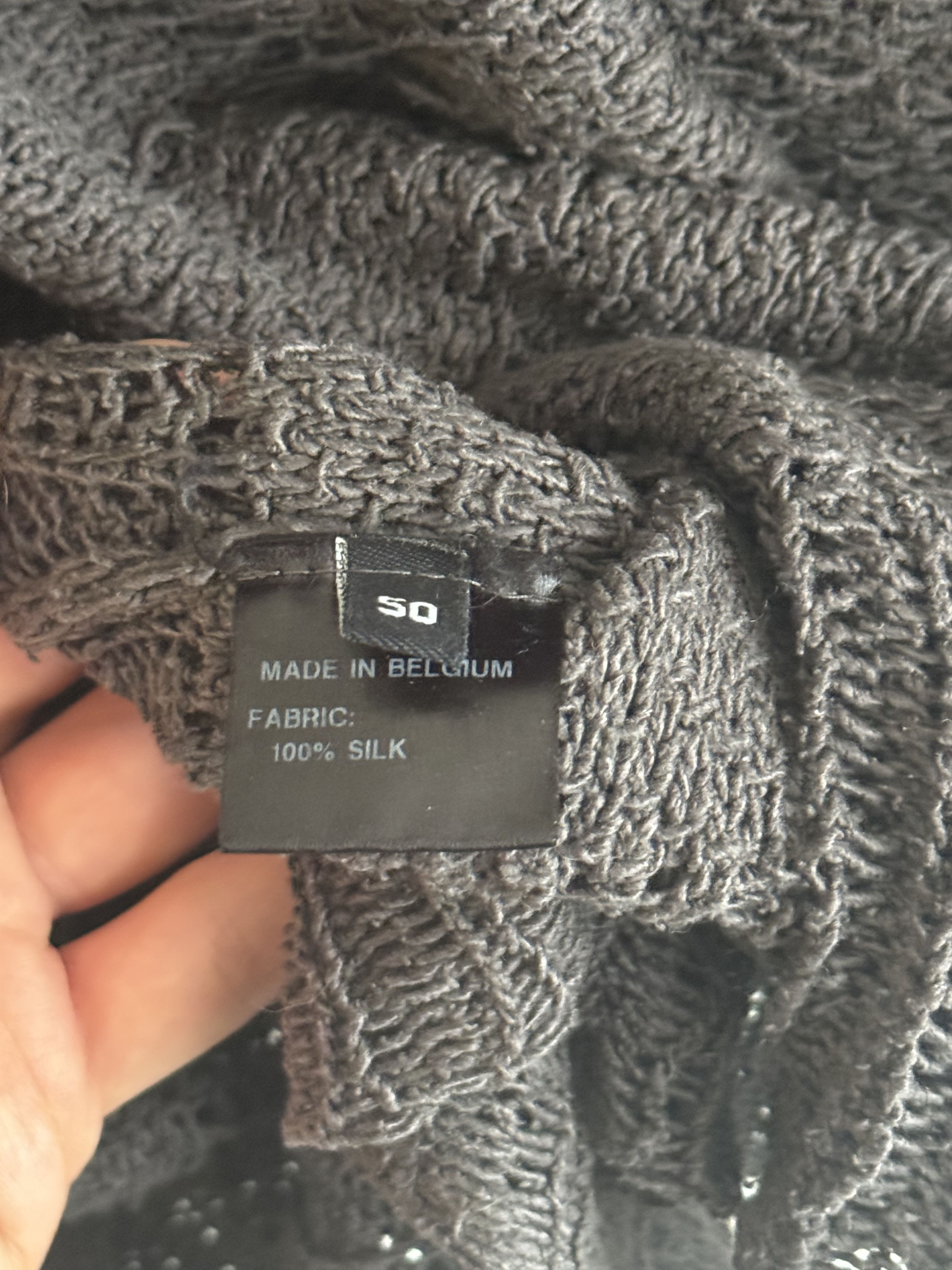 Cedric Jacquemyn HRAUN 100% Silk Loose Knit Sweater Gray, Cedric Jacquemyn Size US M / EU 48-50 / 2 - 7 Thumbnail