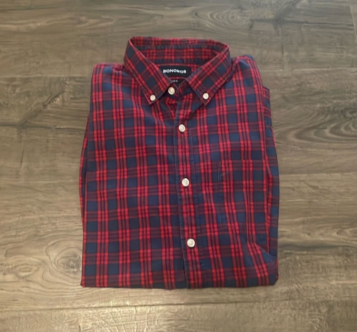 Bonobos Bonobos Red & Blue Plaid Button Down Shirt Size Medium Size US M / EU 48-50 / 2 - 1 Thumbnail