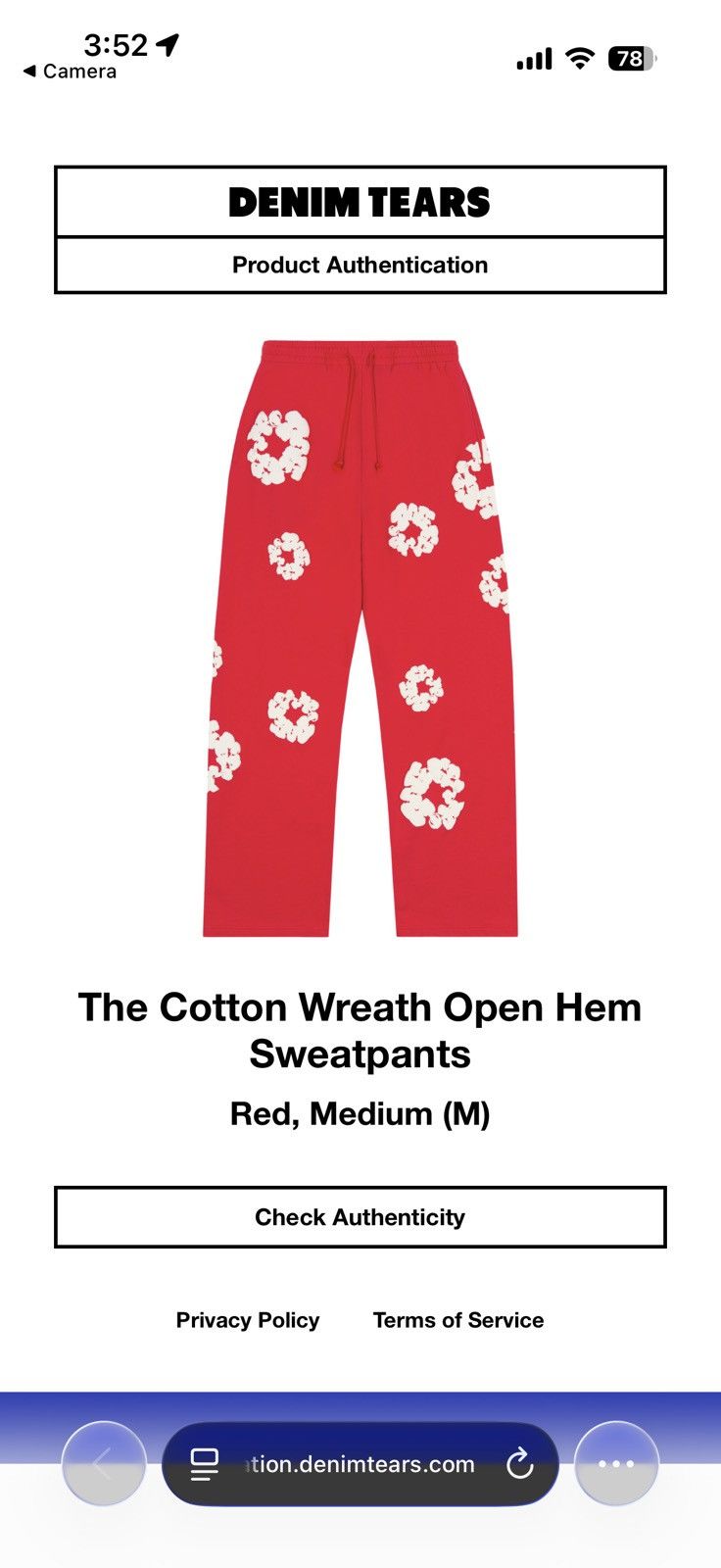 DENIM TEARS Red Denim Tears Wreath Baggy Sweatpants Size US 34 / EU 50 - 9 Thumbnail