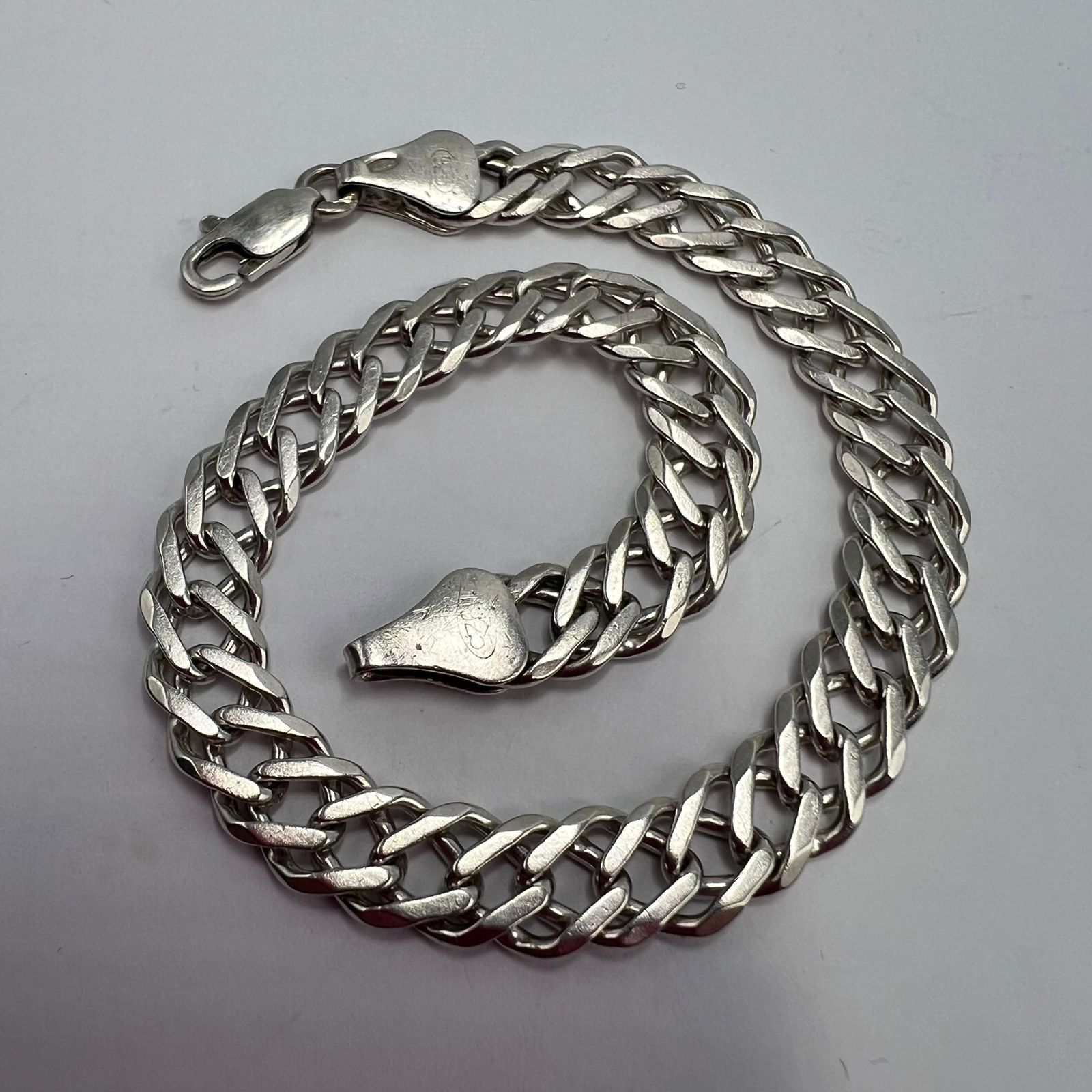 Sterling Silver Sterling Silver 925 Curb Chain Bracelet Jewelry 11.63g Size ONE SIZE - 2 Thumbnail