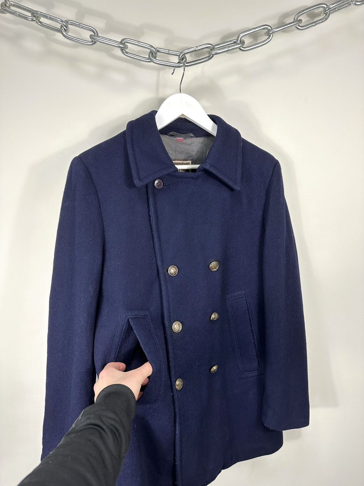 Christian Dior Monsieur Vintage 90s Christian Dior Double Breasted Luxury Wool Coat Size 40R - 4 Thumbnail