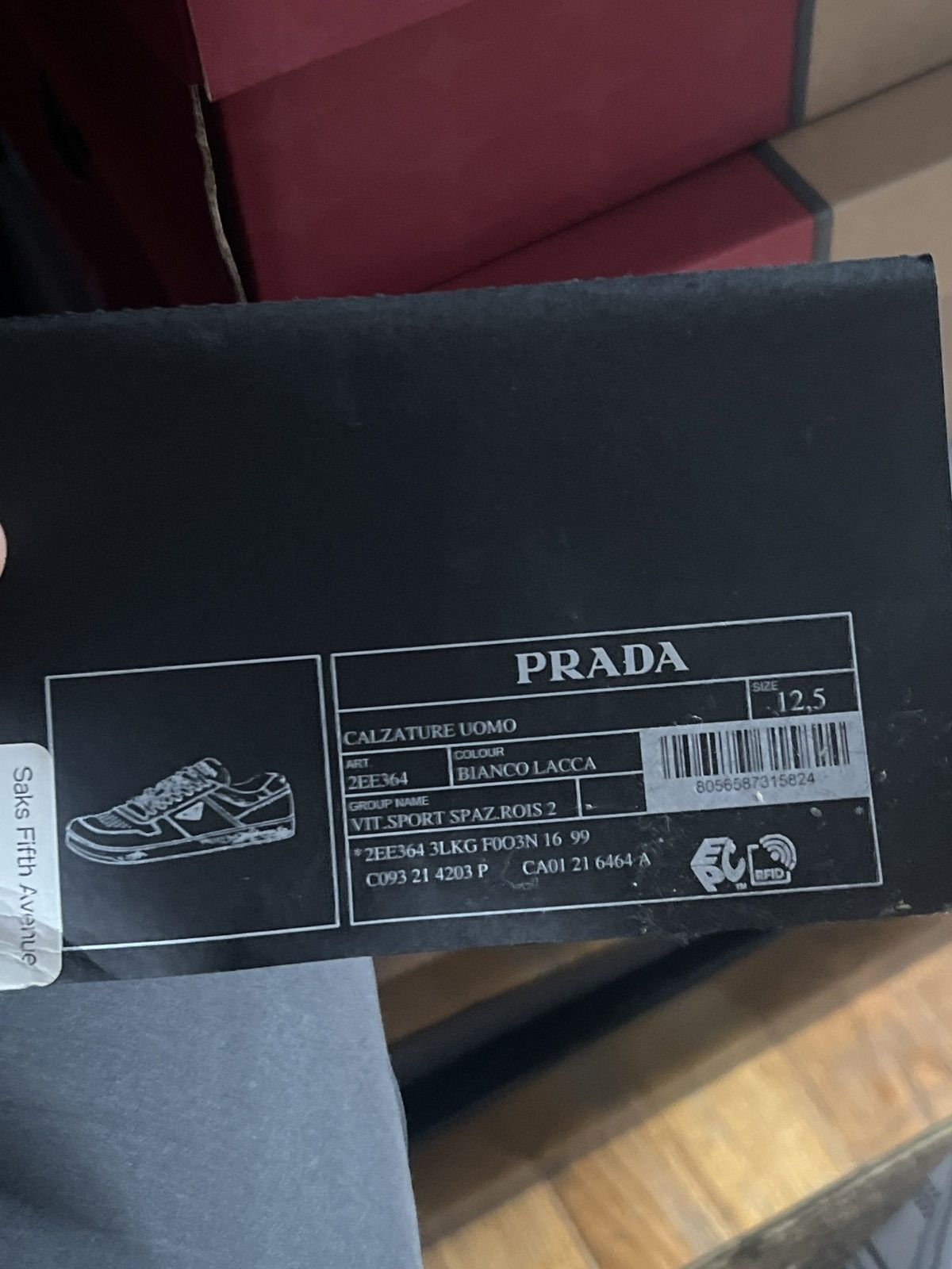 Prada Prada Downtown Leather ‘White Lacquer Red’ Size US 12.5 / EU 45-46 - 8 Thumbnail