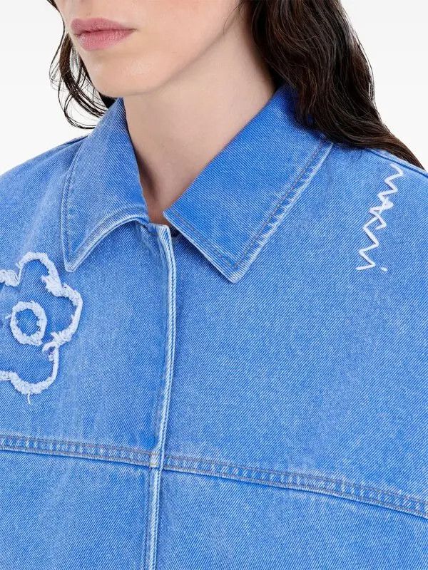 Marni o1w1db10326 Embroidered Short-Sleeve Jacket in Blue Size L / US 10 / IT 46 - 5 Thumbnail
