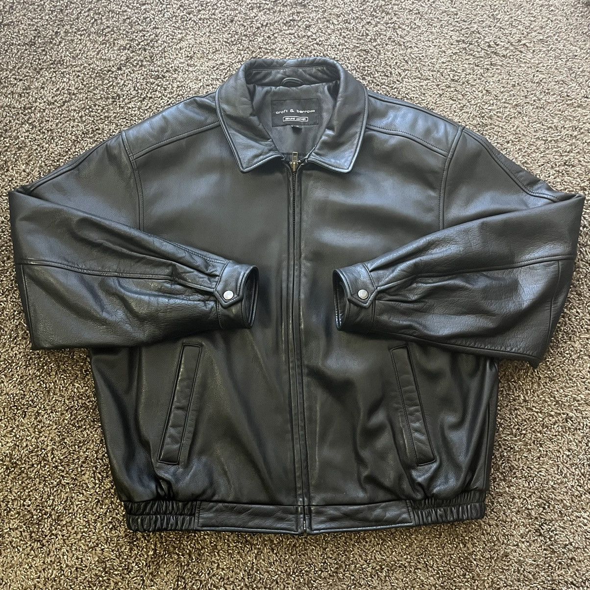 着丈65㎝90s Croft \u0026 Barrow leather bomber jacket
