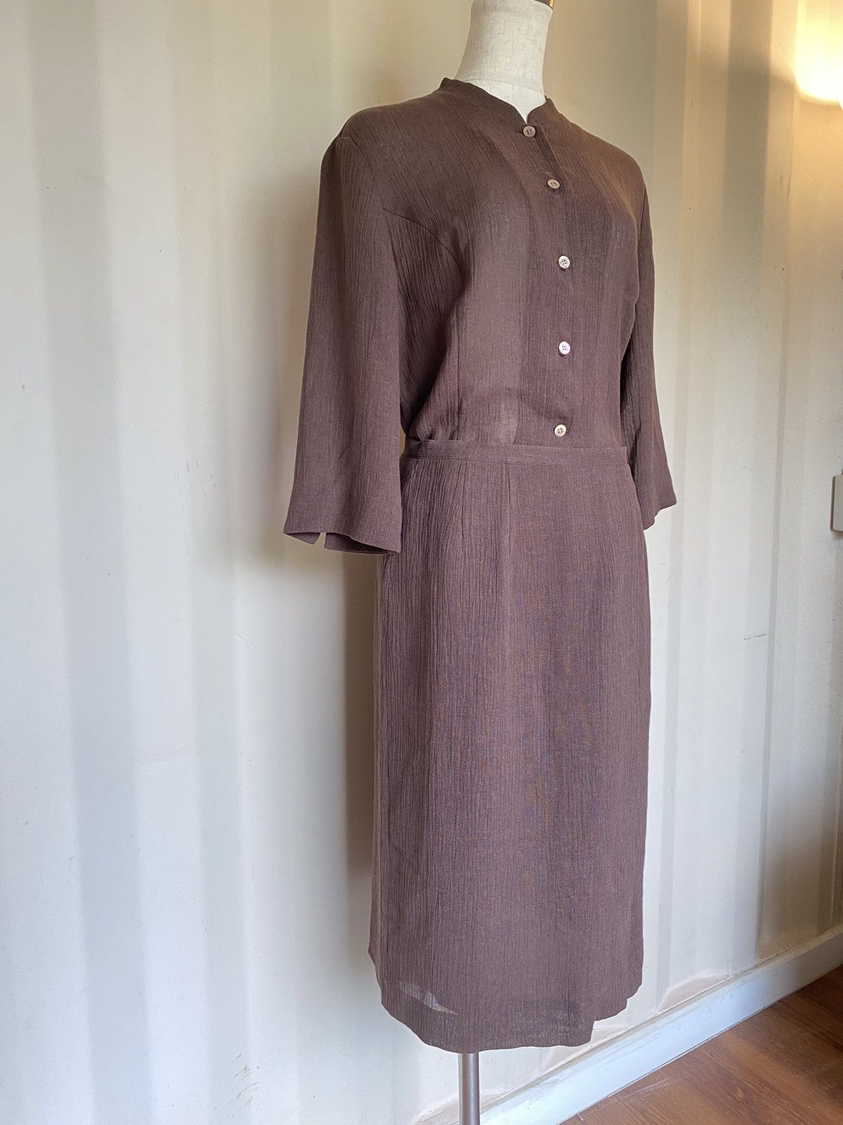 image of Burberry Vintage Brown Blouse & Skirt Set, Women's