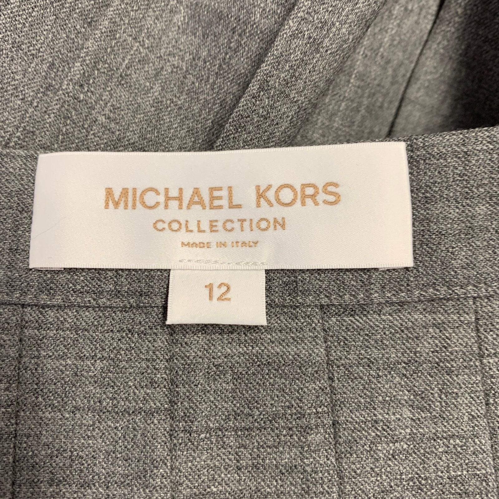 Michael Kors MICHAEL KORS COLLECTION 12 Grey Wool Blend Pleated Skirt Size 34" / US 12 / IT 48 - 3 Thumbnail