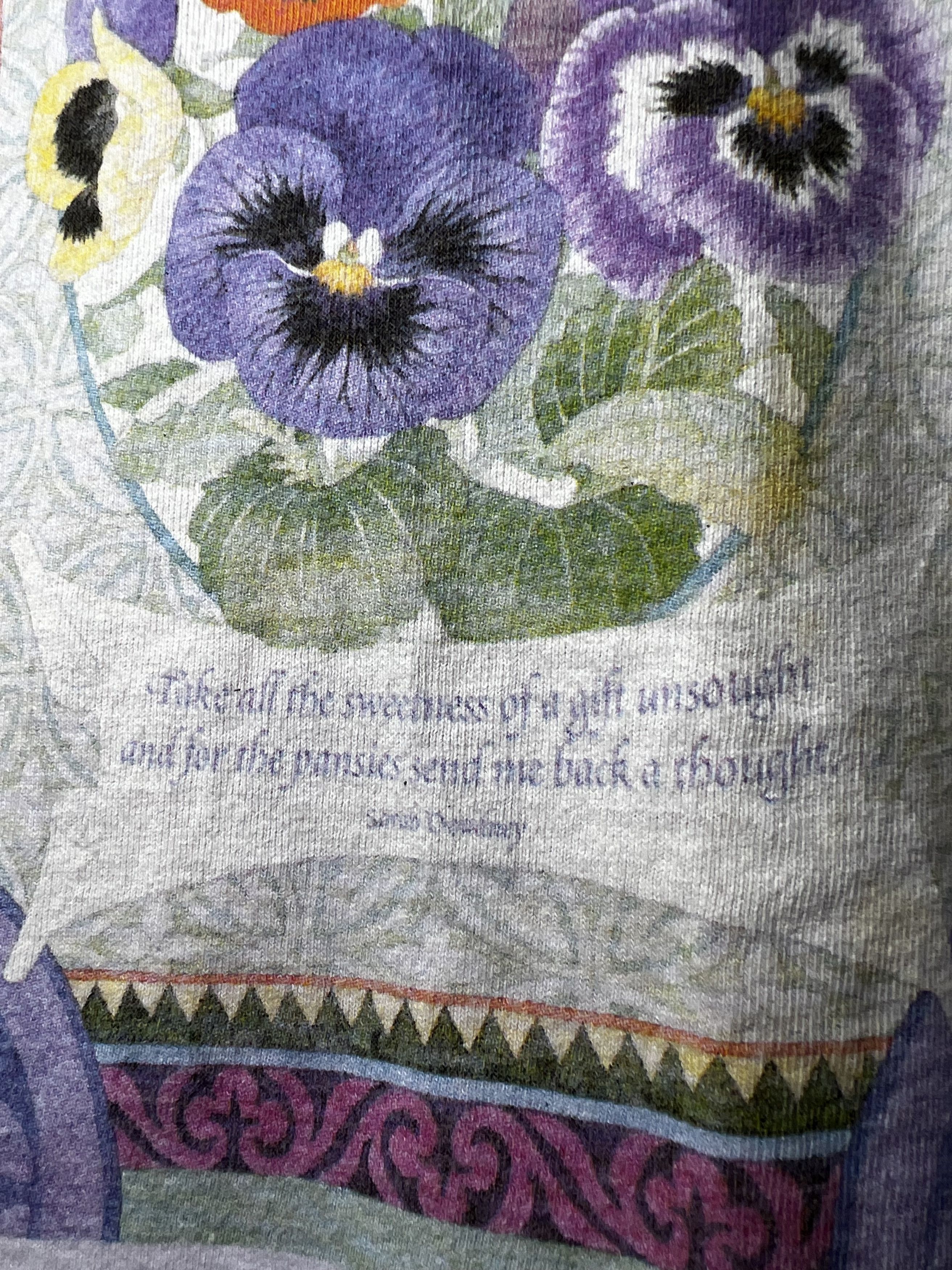 Other × Vintage Vintage Pansy Flower Graphic T-Shirt Size US M / EU 48-50 / 2 - 6 Thumbnail