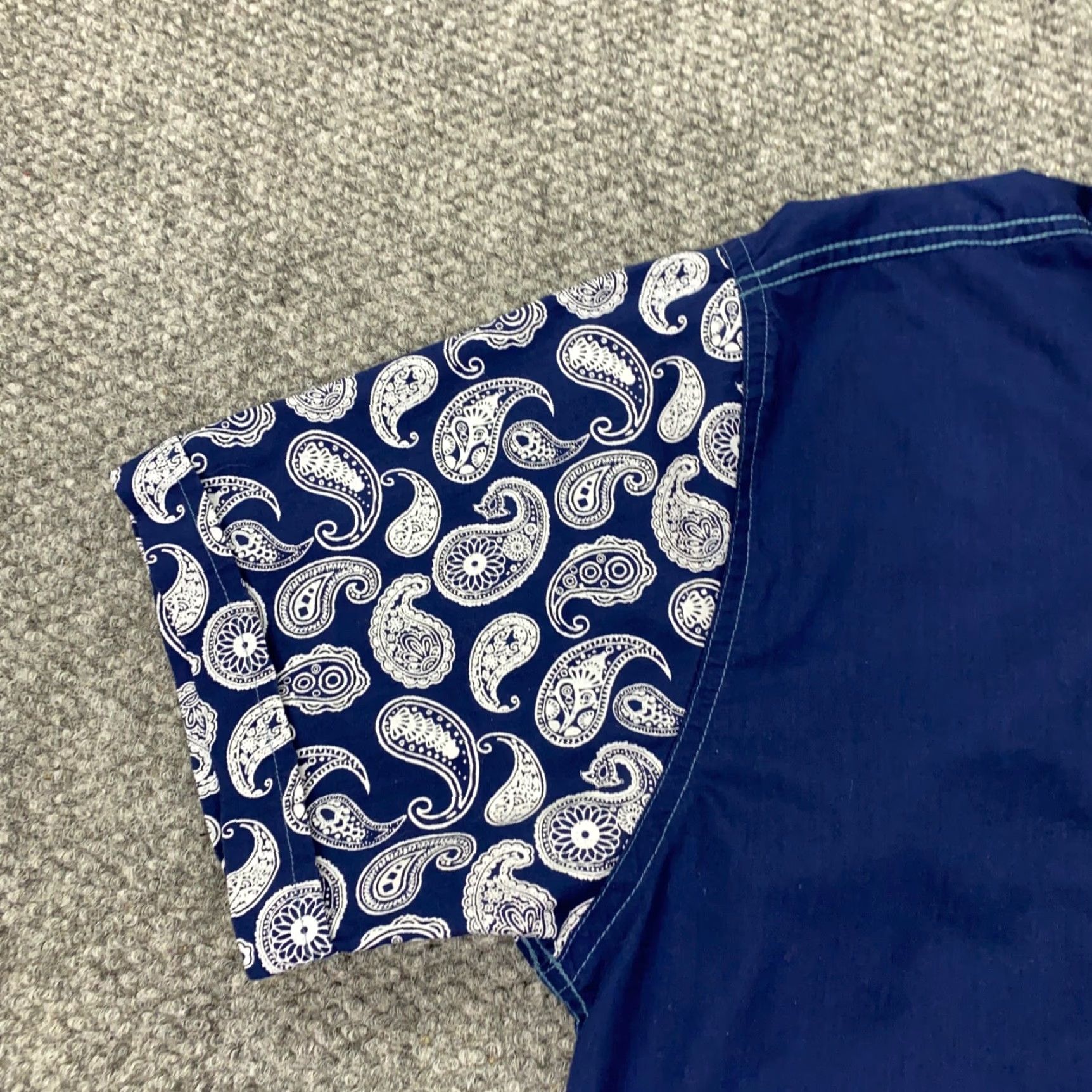 CO Drill Clothing Shirt Medium Blue Button Up Brooklyn NYC Collection Paisley Mens Regular Blue Paisley Classic Button-Up Size US M / EU 48-50 / 2 - 7 Thumbnail