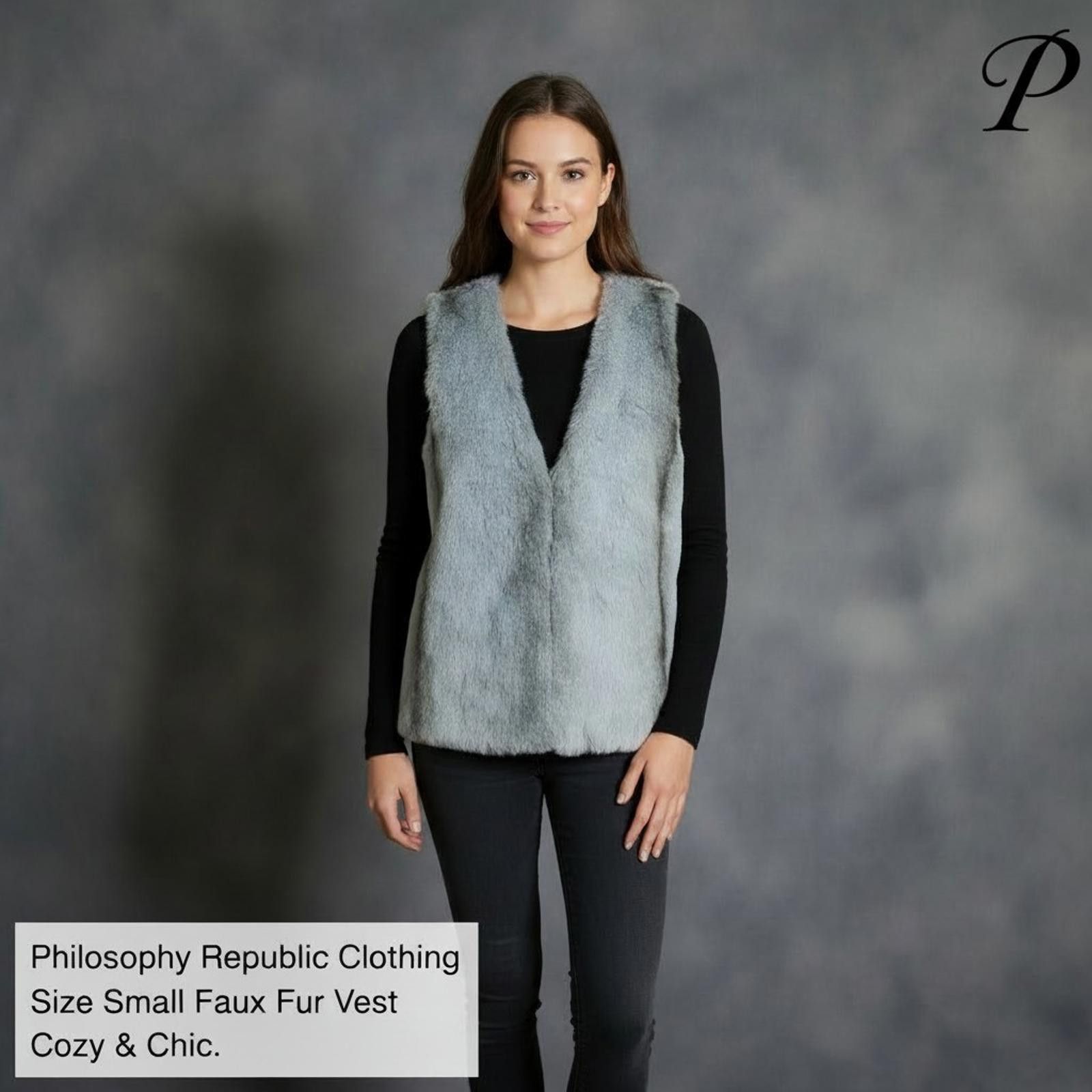 Other Philosophy Republic Clothing Small Faux Fur Vest Light Blue Size S / US 4 / IT 40 - 2 Thumbnail