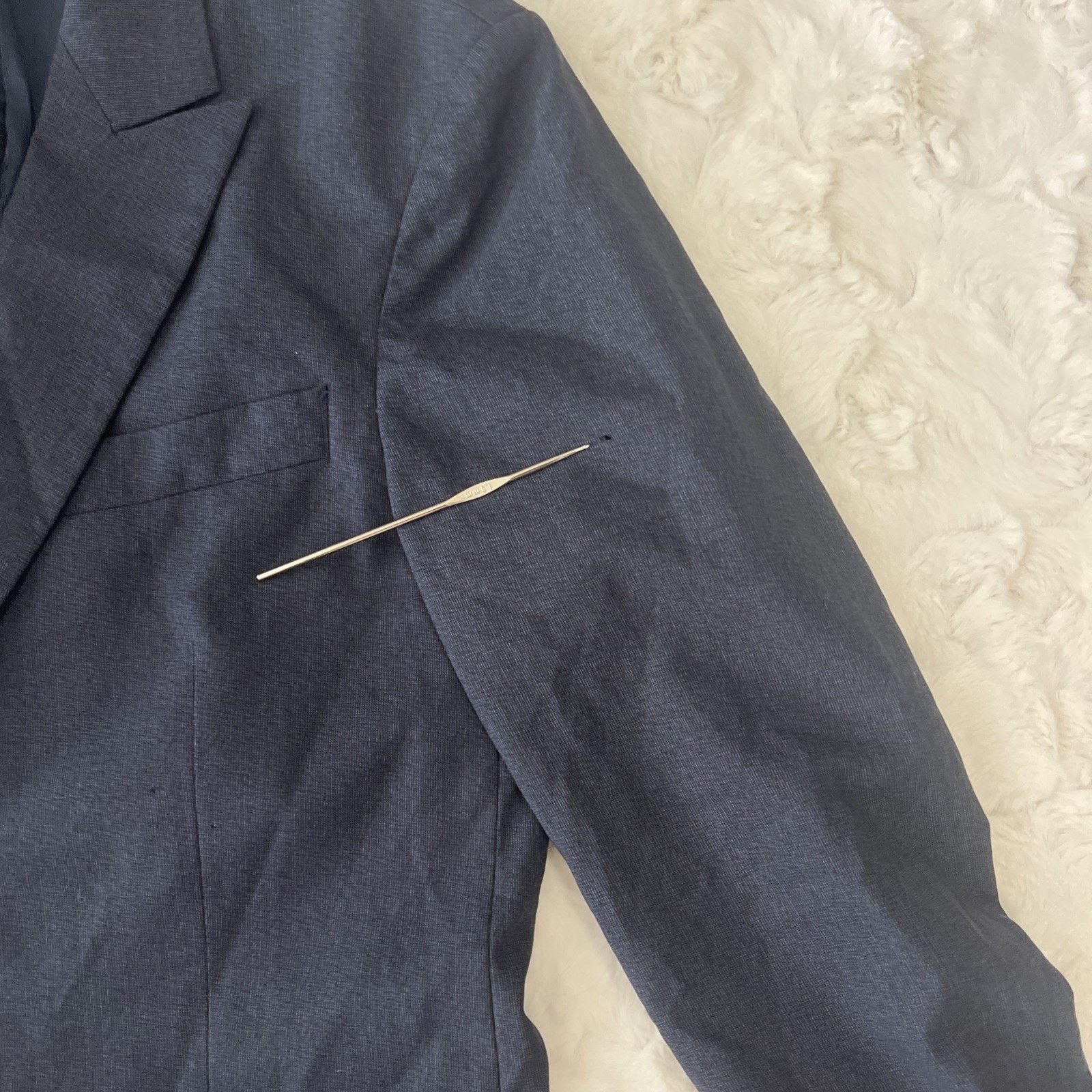 Louis Vuitton LOUIS VUITTON Uniform Men Suit Jacket 100% Wool Blue 44 READ Size 44S - 11 Thumbnail