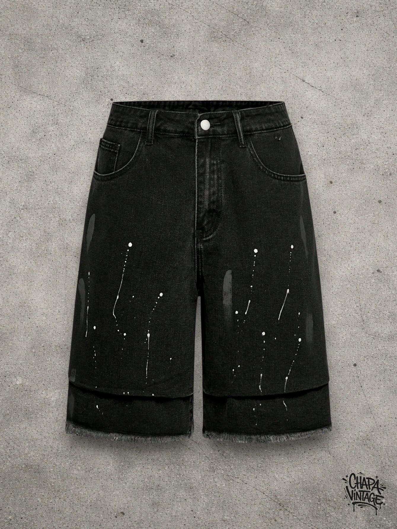 Japanese Brand Paint black denim shorts Size US 32 / EU 48 - 1 Thumbnail