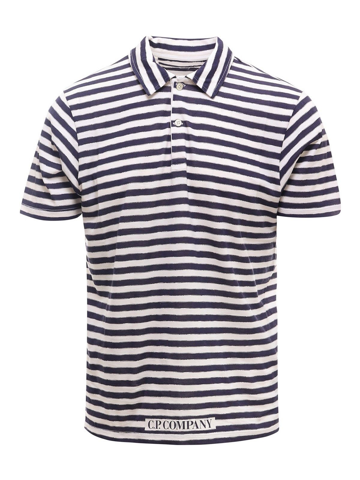 C.P. Company o1y1224 Logo Polo Shirt in Midnight Blue/White Size US XS / EU 42 / 0 - 1 Thumbnail