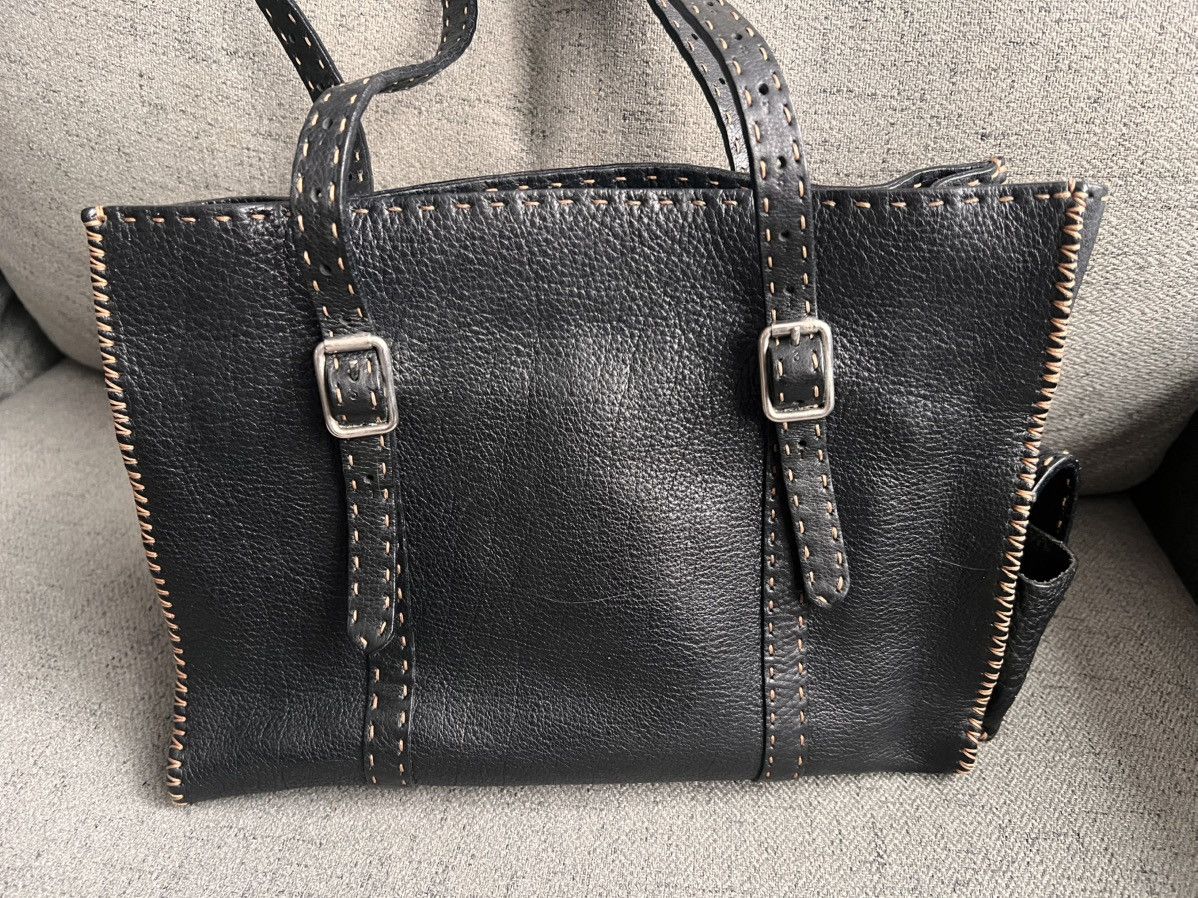 Fendi Fendi Selleria Black Leather Shoulder Bag Size ONE SIZE - 3 Thumbnail