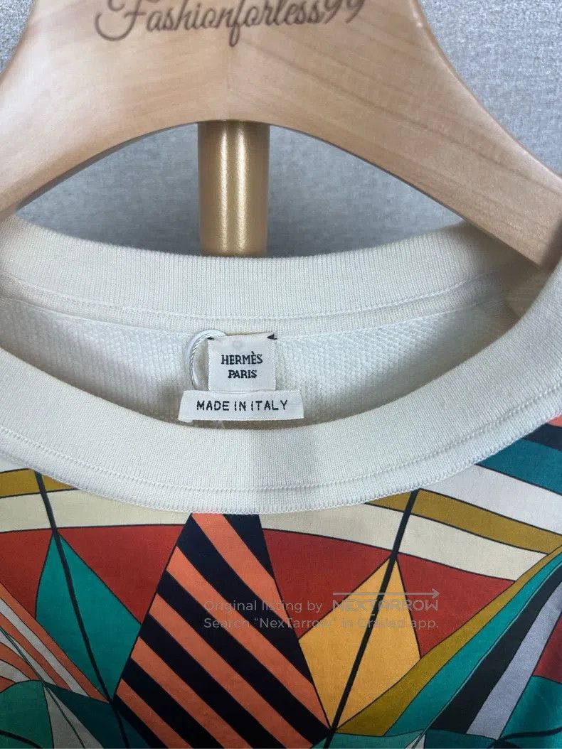 Hermes Hermes Beige Printed Knit Sweater Size XXS / US 00 / IT 34 - 4 Thumbnail