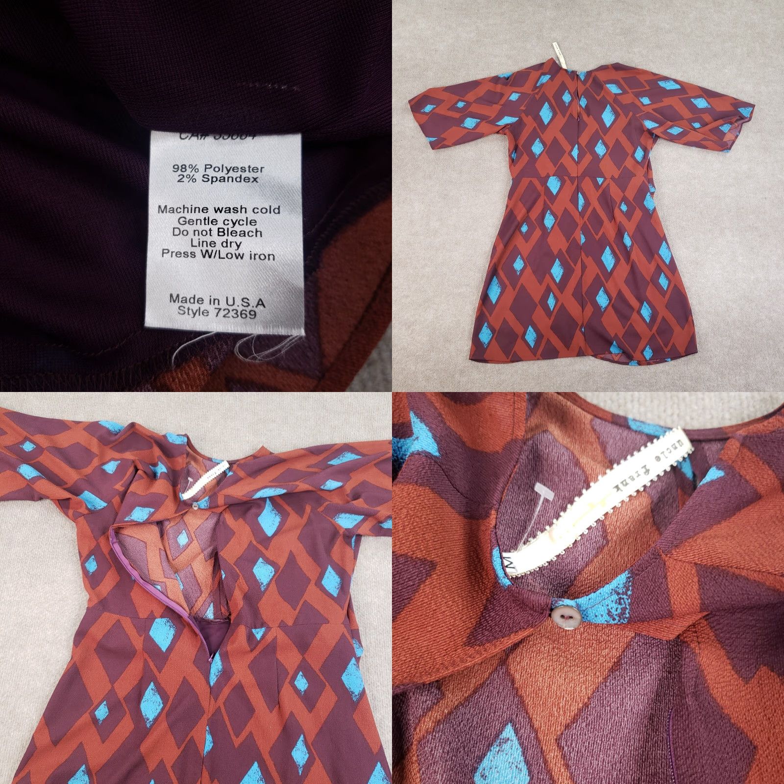 Anthropologie Uncle Frank Raglan Womens Medium Red Blue Short Sleeve Tie Front Anthropologie Shirt Size 32" / US 10 / IT 46 - 9 Thumbnail