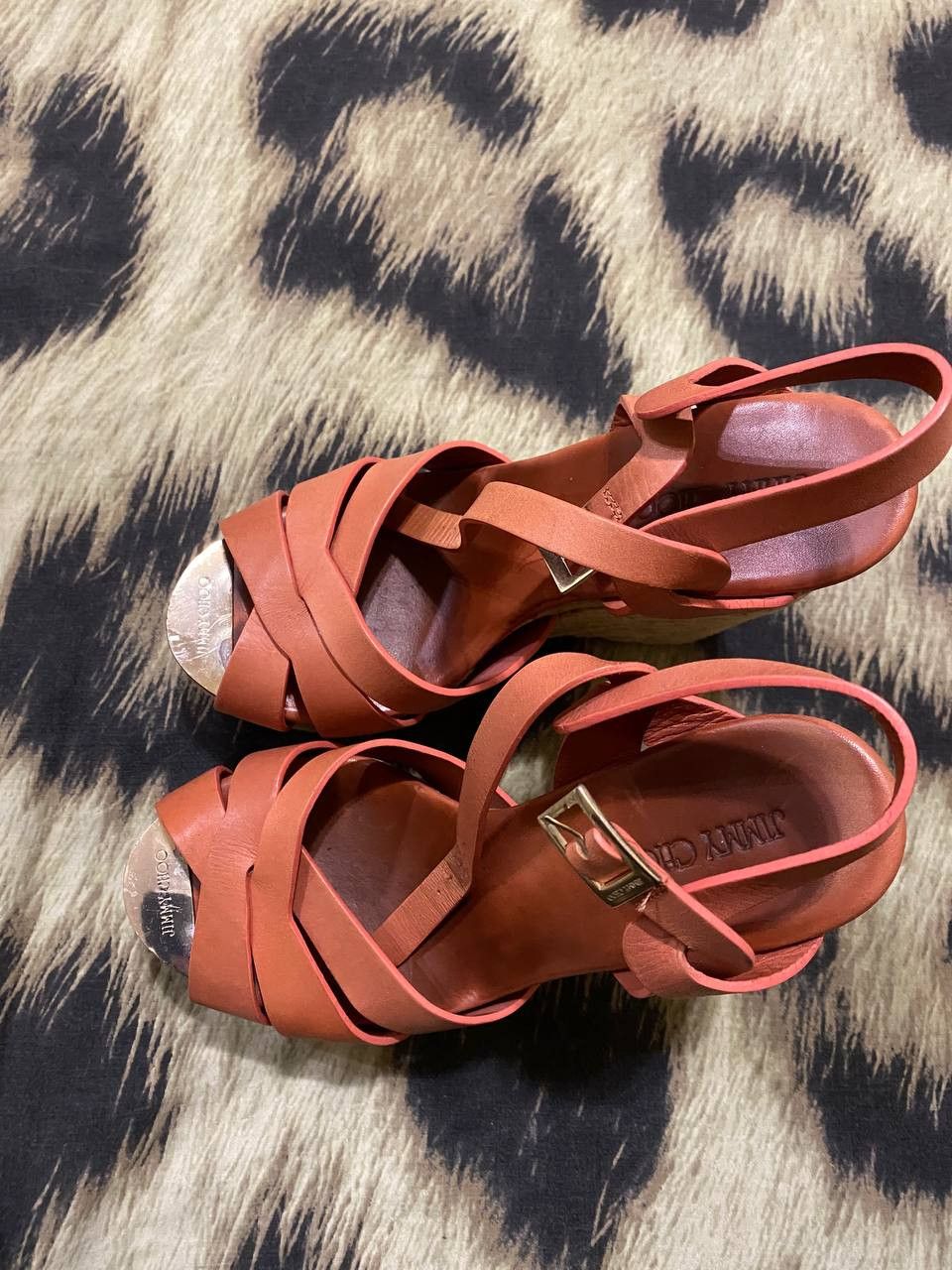 Jimmy Choo Jimmy Choo Leather Espadrilles Orange Size US 7.5 / IT 37.5 - 3 Thumbnail