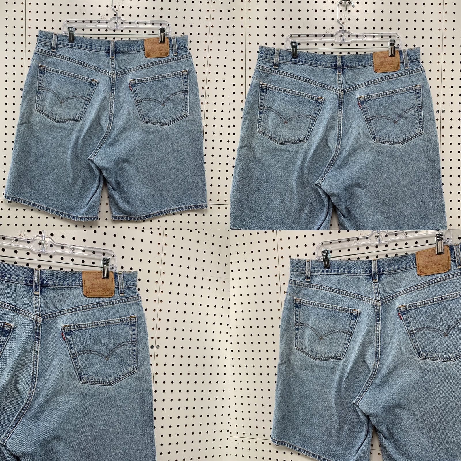 Levi's VINTAGE Levi's 550 Denim Shorts Mens 38x10 Blue Made USA JORTS 90s Bermuda 10in Inseam Mens Size US 38 / EU 54 - 8 Thumbnail