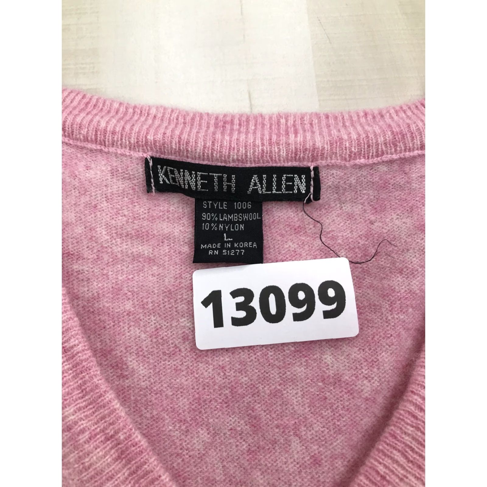 Pinko VINTAGE Kenneth Allen Sleeveless Vest Womens XXL Pink Argyle Lambswool Wool Knit V-Neck 90s Classic 3 Decade Theme Womens Size XL / US 12-14 / IT 48-50 - 2 Thumbnail