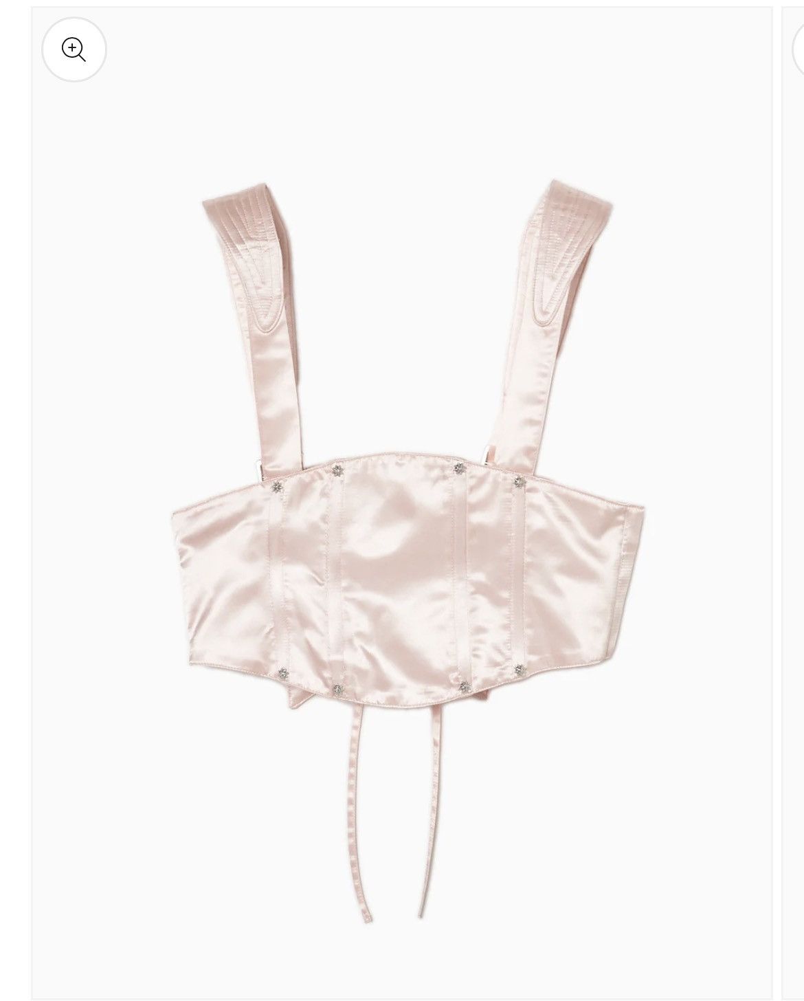 Japanese Brand Tanaka Daisuke pink satin shoulder stitch corset Size ONE SIZE - 3 Thumbnail