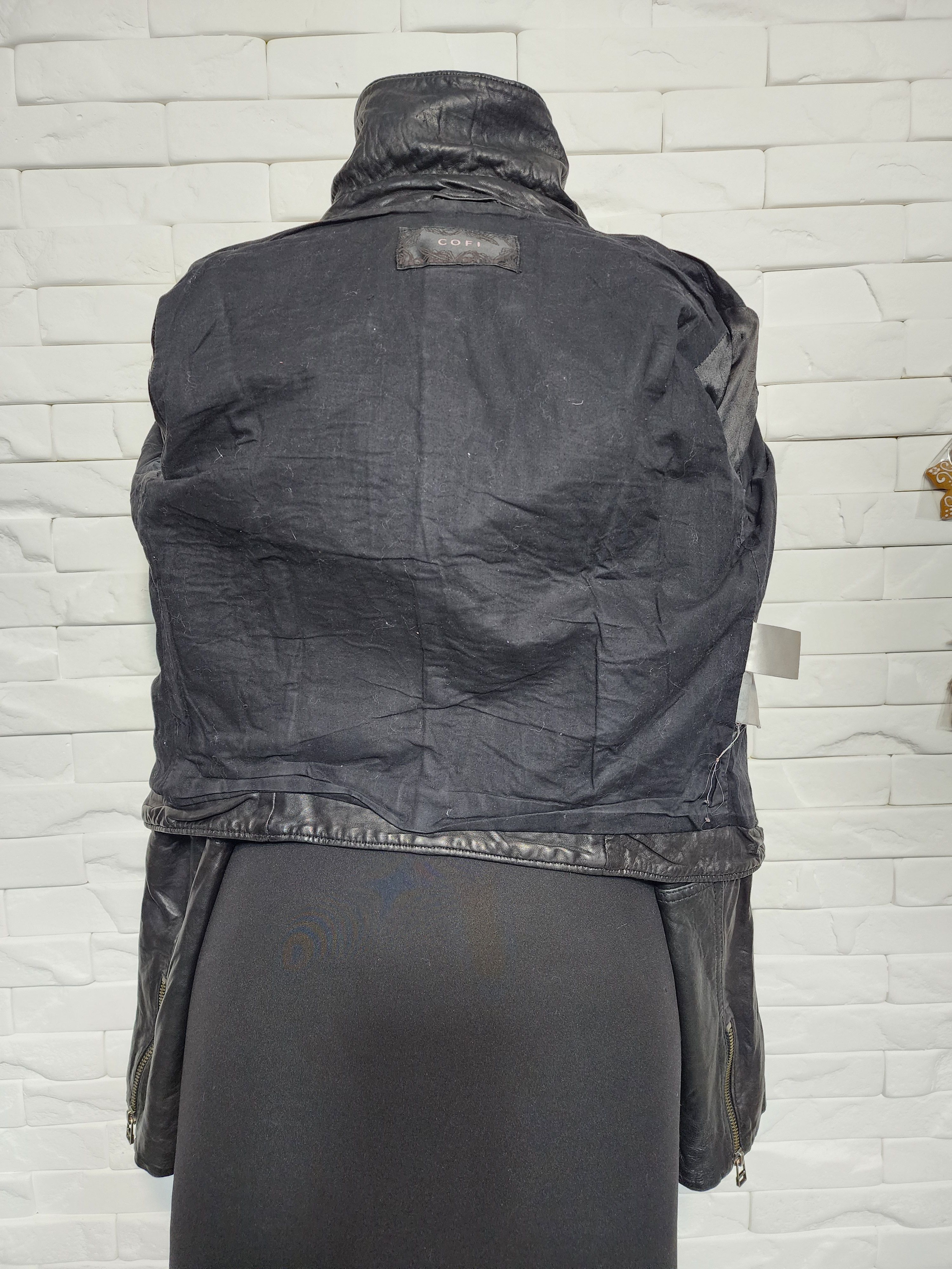 Other Black Leather Biker Jacket: Women's Metal Zipper Moto Jacket Size M / US 6-8 / IT 42-44 - 7 Thumbnail