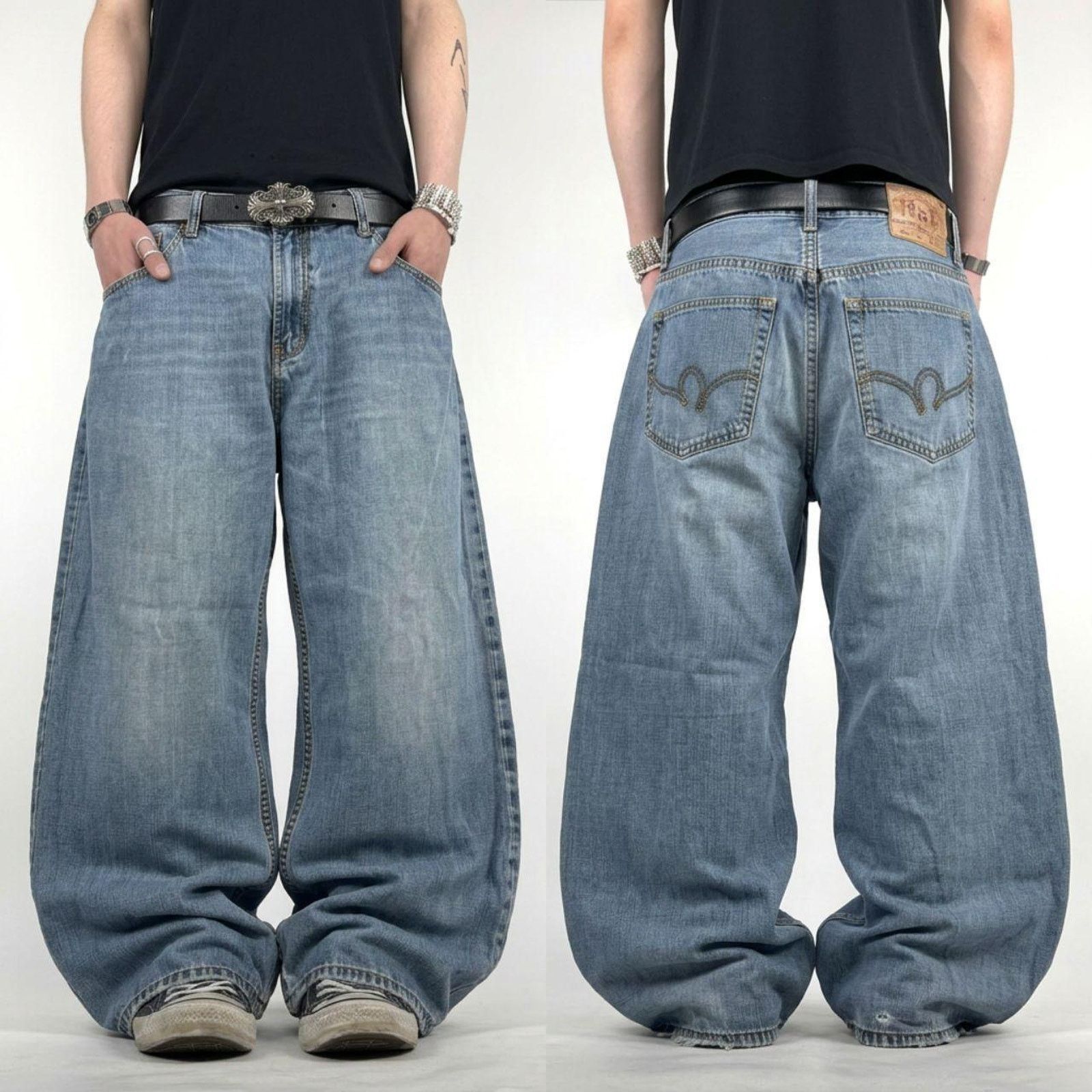 Rocawear × Vintage Vintage Rocawear Barbed Wire Embroidered Baggy
