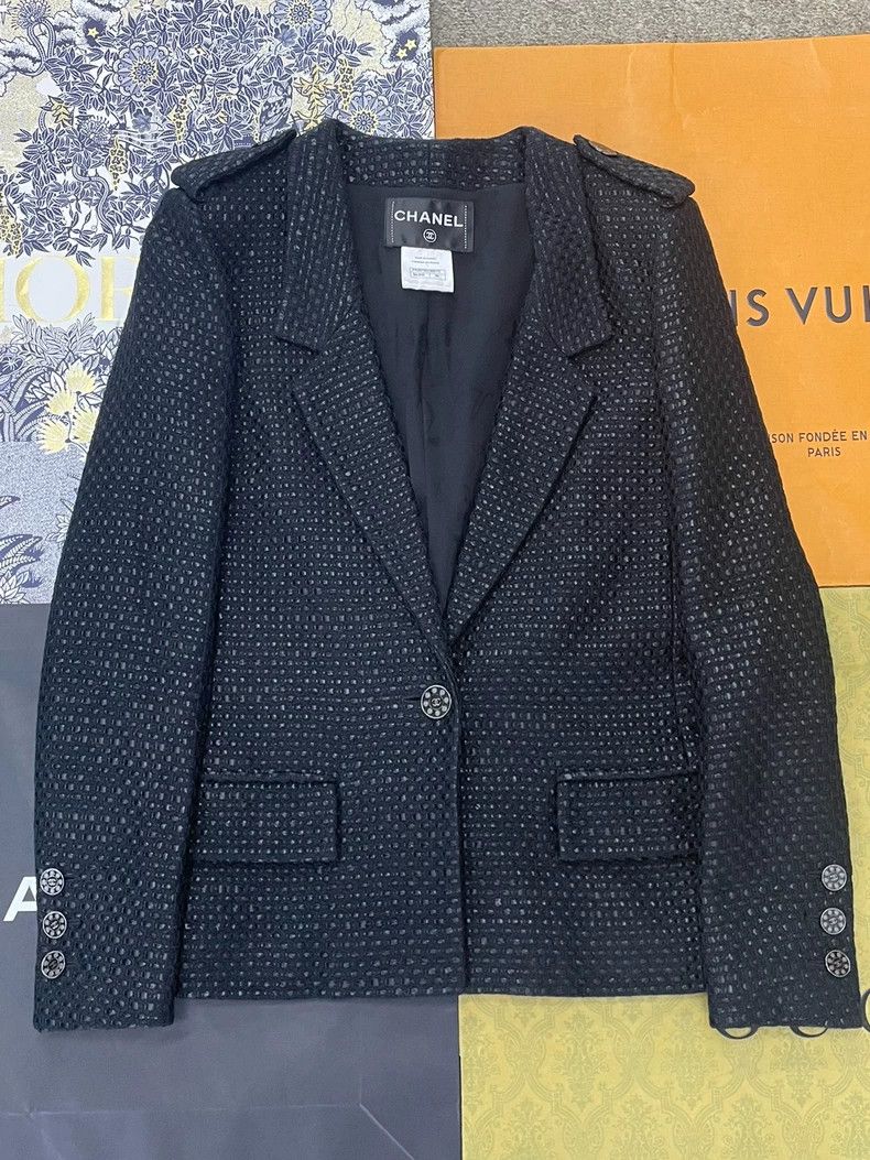 Chanel Chanel Black Blazer Jacket Size 36 Size US M / EU 48-50 / 2 - 1 Thumbnail