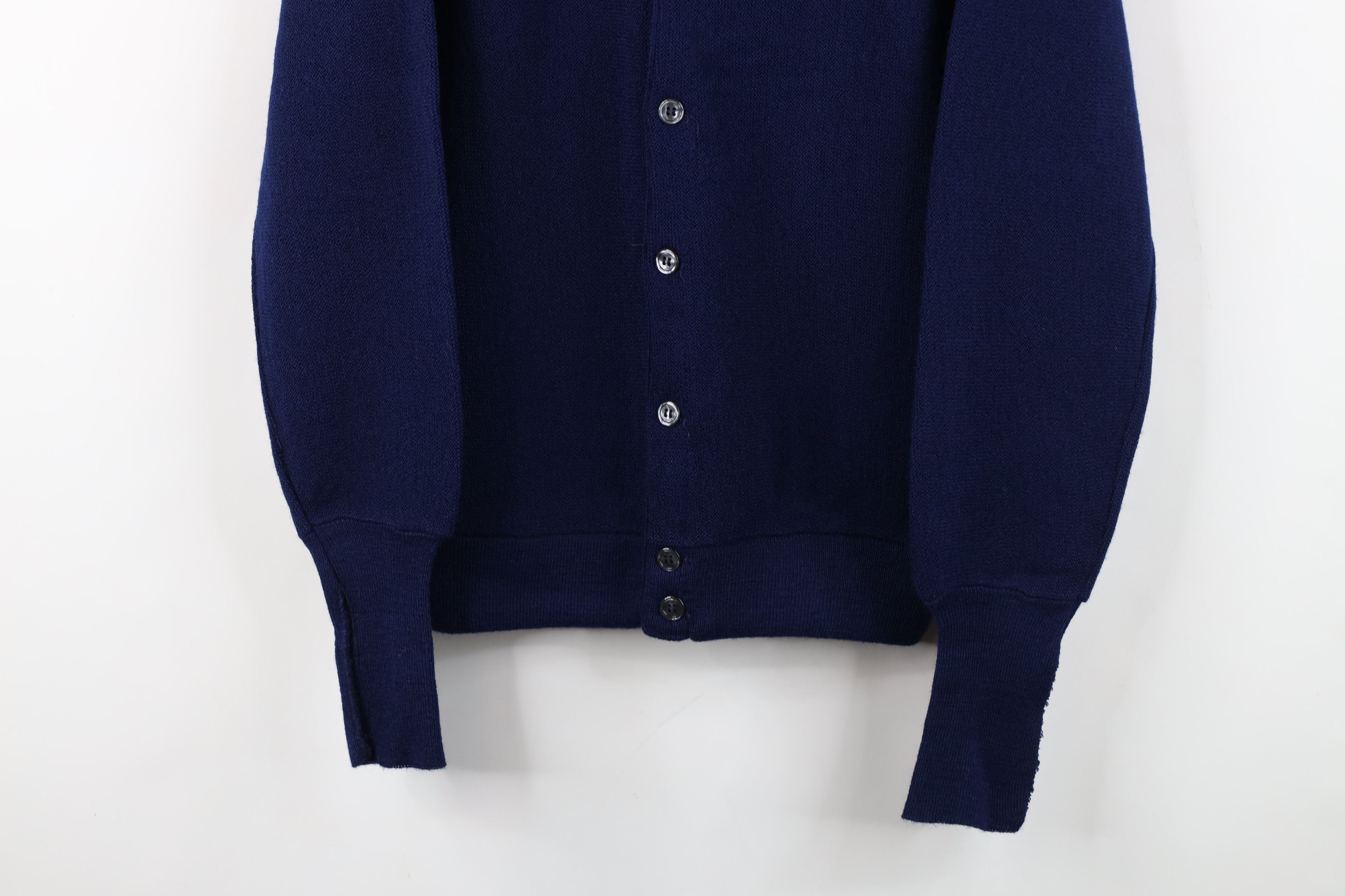 Vintage Vintage 70s Streetwear Blank Knit Cardigan Sweater Blue USA Size US M / EU 48-50 / 2 - 3 Thumbnail
