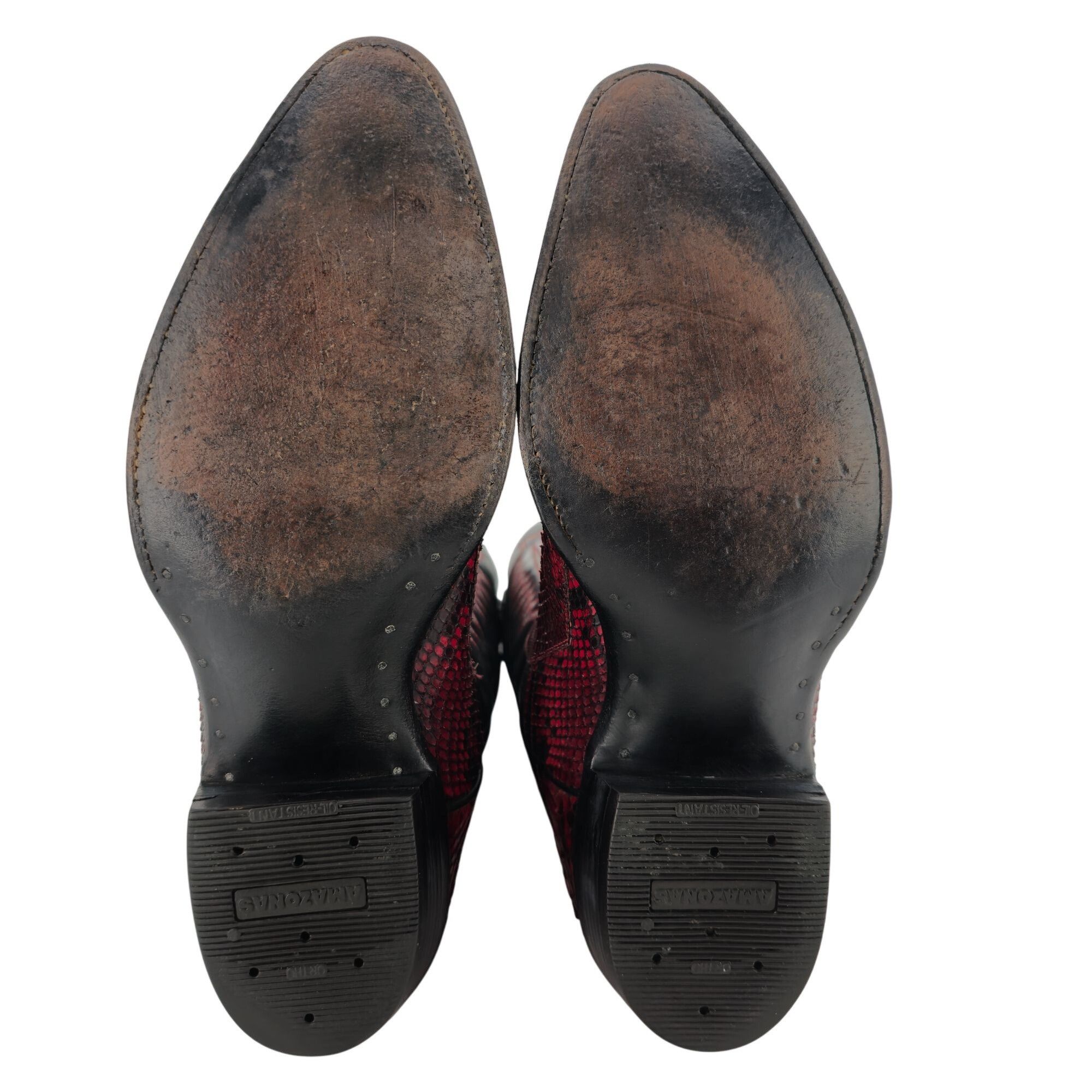 Other Vintage Men 11.5D Red Python Exotic Snakeskin Leather Cowboy Size US 11.5 / EU 44-45 - 10 Thumbnail