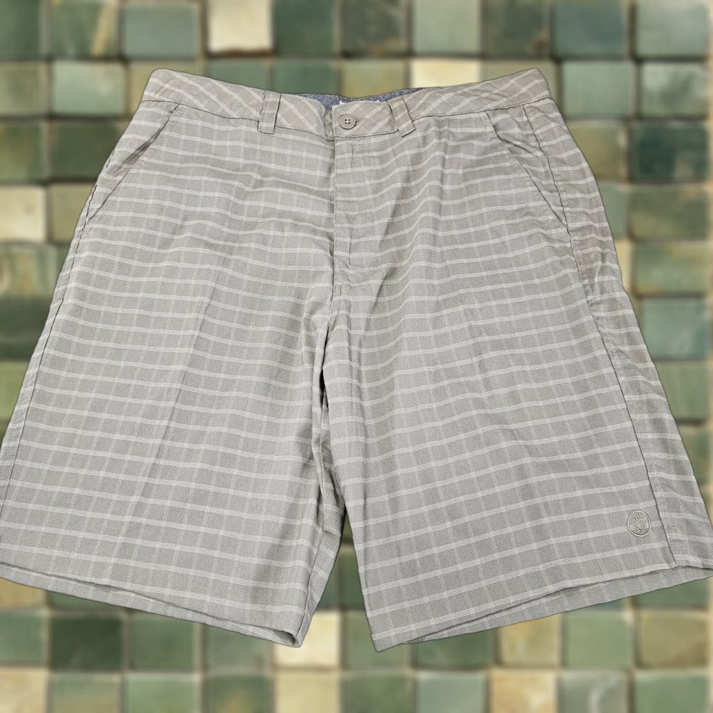 Hang Ten Hang Ten Shorts Mens 36 Gray Check California Chino Hybrid Skate Surf Stretch City Modern Casual Mens Size US 36 / EU 52 - 1 Thumbnail