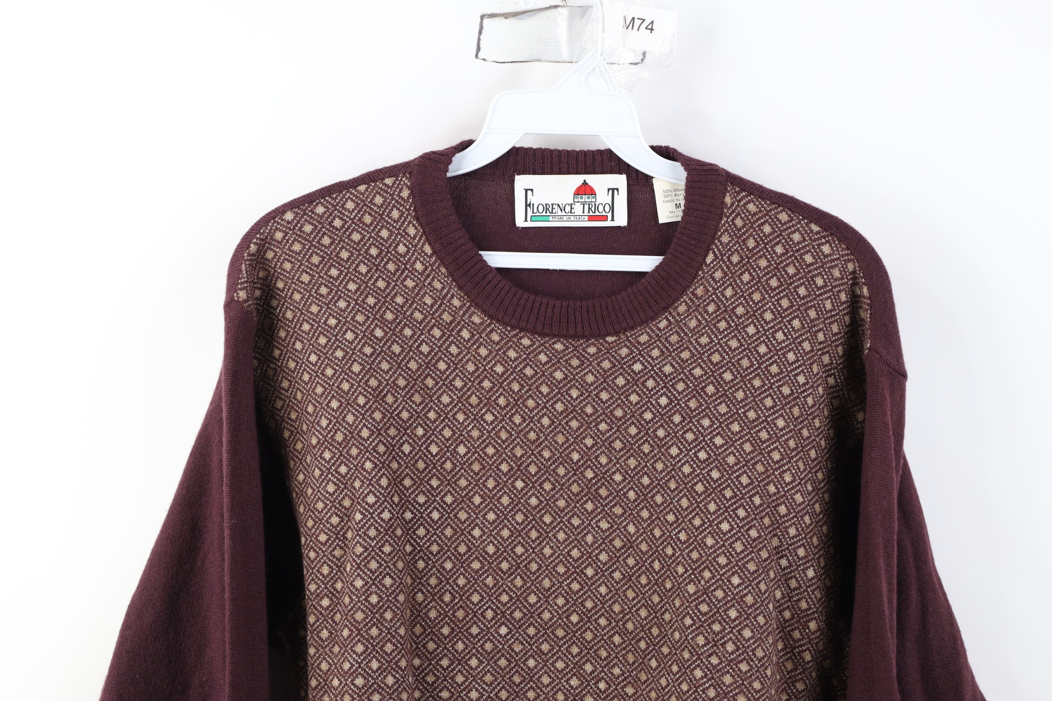 Vintage Vintage 90s Streetwear Diamond Wool Blend Knit Sweater Size M / US 6-8 / IT 42-44 - 2 Thumbnail