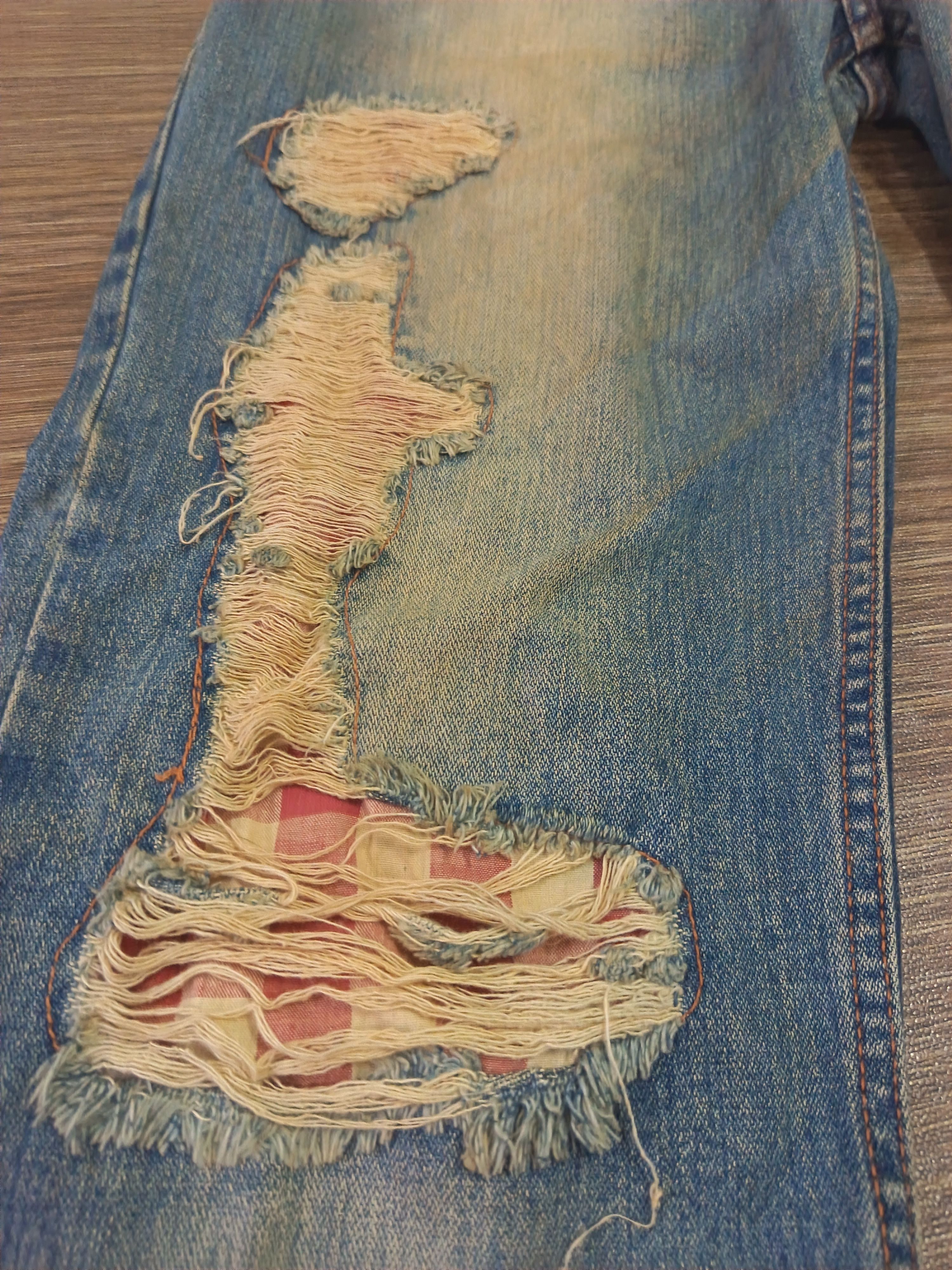 Japanese Brand Distressed Nylaus rusty grunge patchwork Size US 33 - 10 Thumbnail