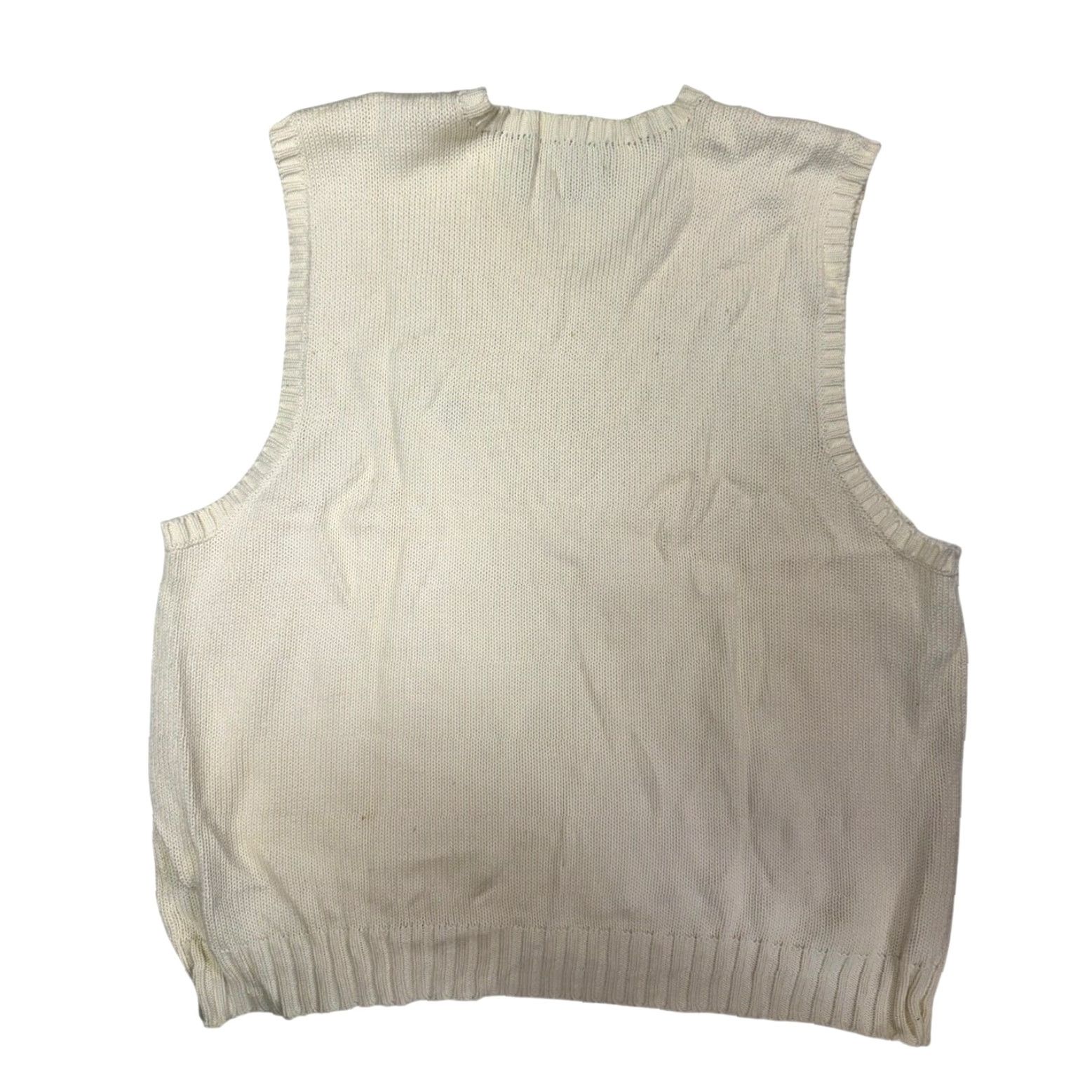 Polo Ralph Lauren VINTAGE Polo Ralph Lauren V Neck Sweater Vest Mens XL XXL Cotton Ivory Measures approximately 25" armpit to armpit 29" shoulder to hem Size US XXL / EU 58 / 5 - 2 Thumbnail