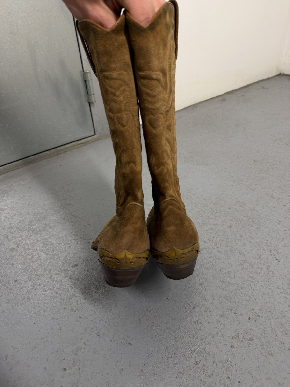 Sendra Vintage Sendra Cowboy Suede Leather Boots Size US 9.5 / EU 42-43 - 5 Thumbnail