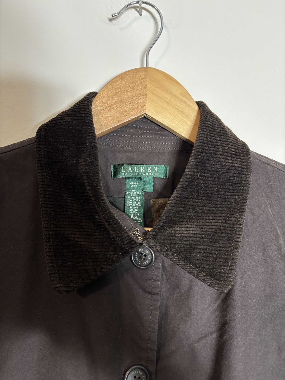Lauren Ralph Lauren Lauren Ralph Lauren Corduroy Collar Belted Field Coat Large Size L / US 10 / IT 46 - 2 Thumbnail