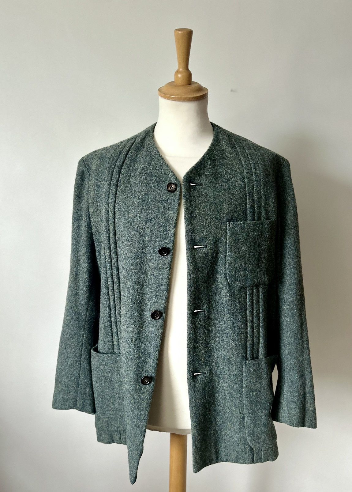 Comme des Garcons Homme Plus CDGH+ AW1995 ‘SLEEP’ COLLARLESS BOILED WOOL JACKET ad1995 Size US S / EU 44-46 / 1 - 11 Thumbnail
