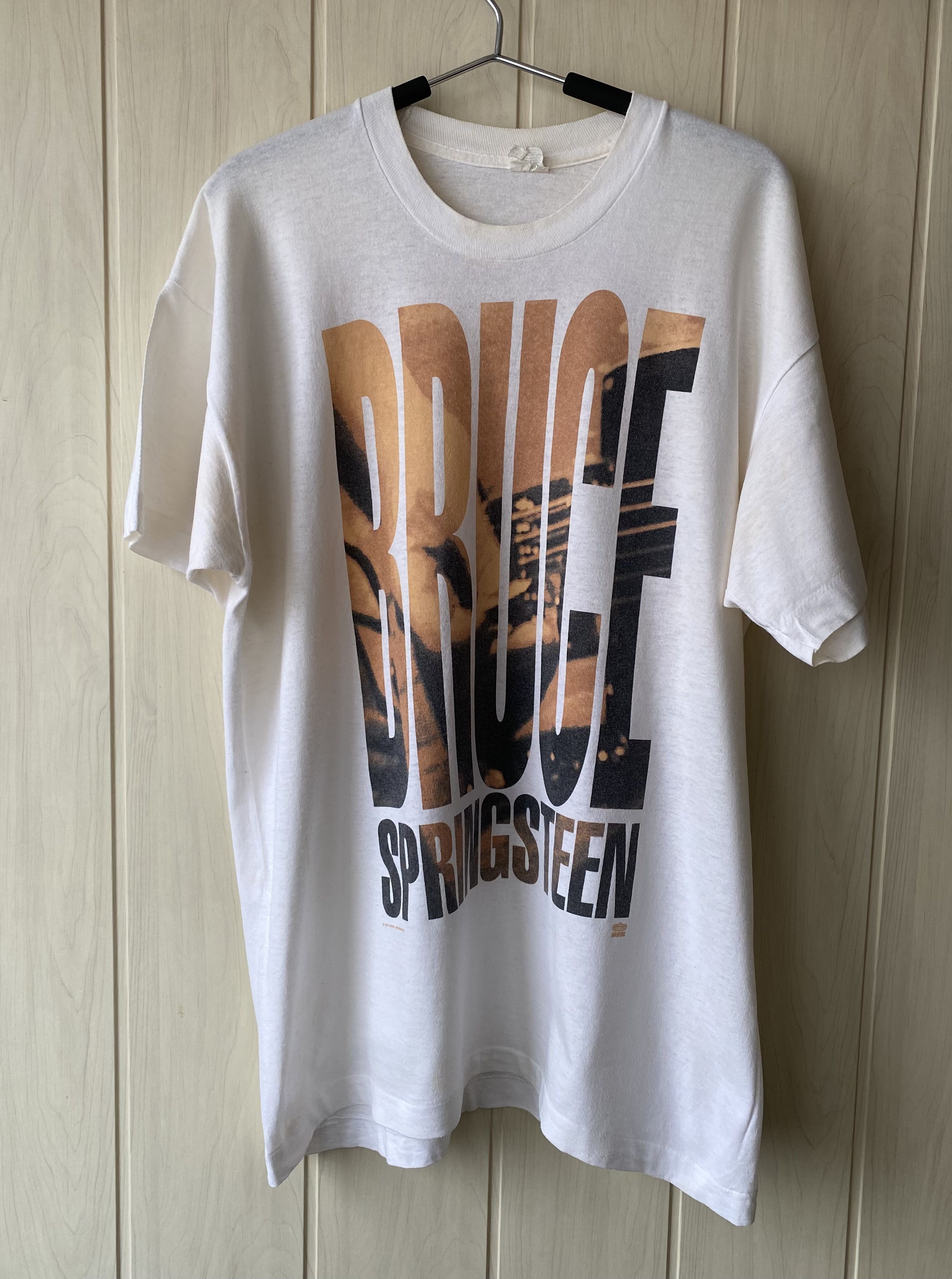 image of Band Tees x Rock T Shirt Vintage 1993 Bruce Springsteen World Tour T-Shirt in White, Men's (Size XL