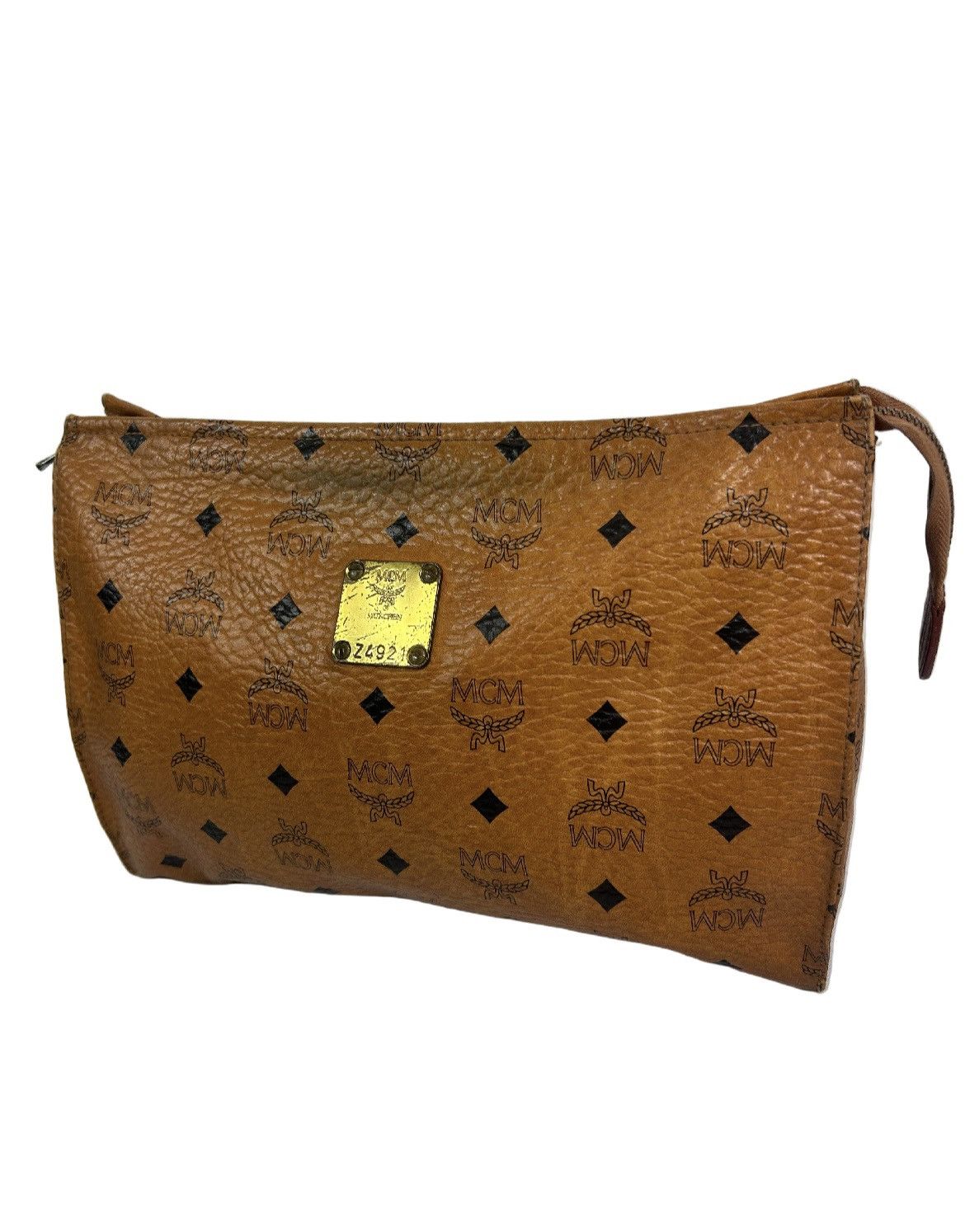 MCM MCM Cognac Leather Clutch Bag Size ONE SIZE - 1 Thumbnail