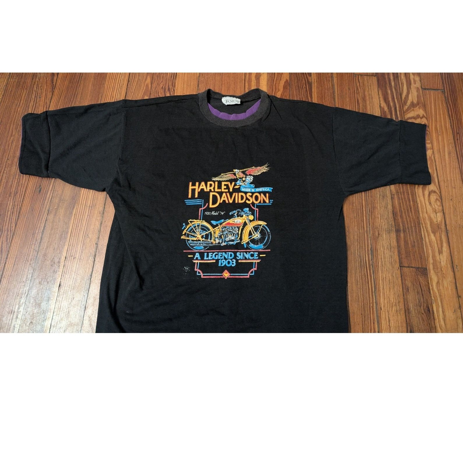 Harley Davidson Harley Davidson Vintage 80s A Legend Since 1903 Black Large Size US L / EU 52-54 / 3 - 3 Thumbnail