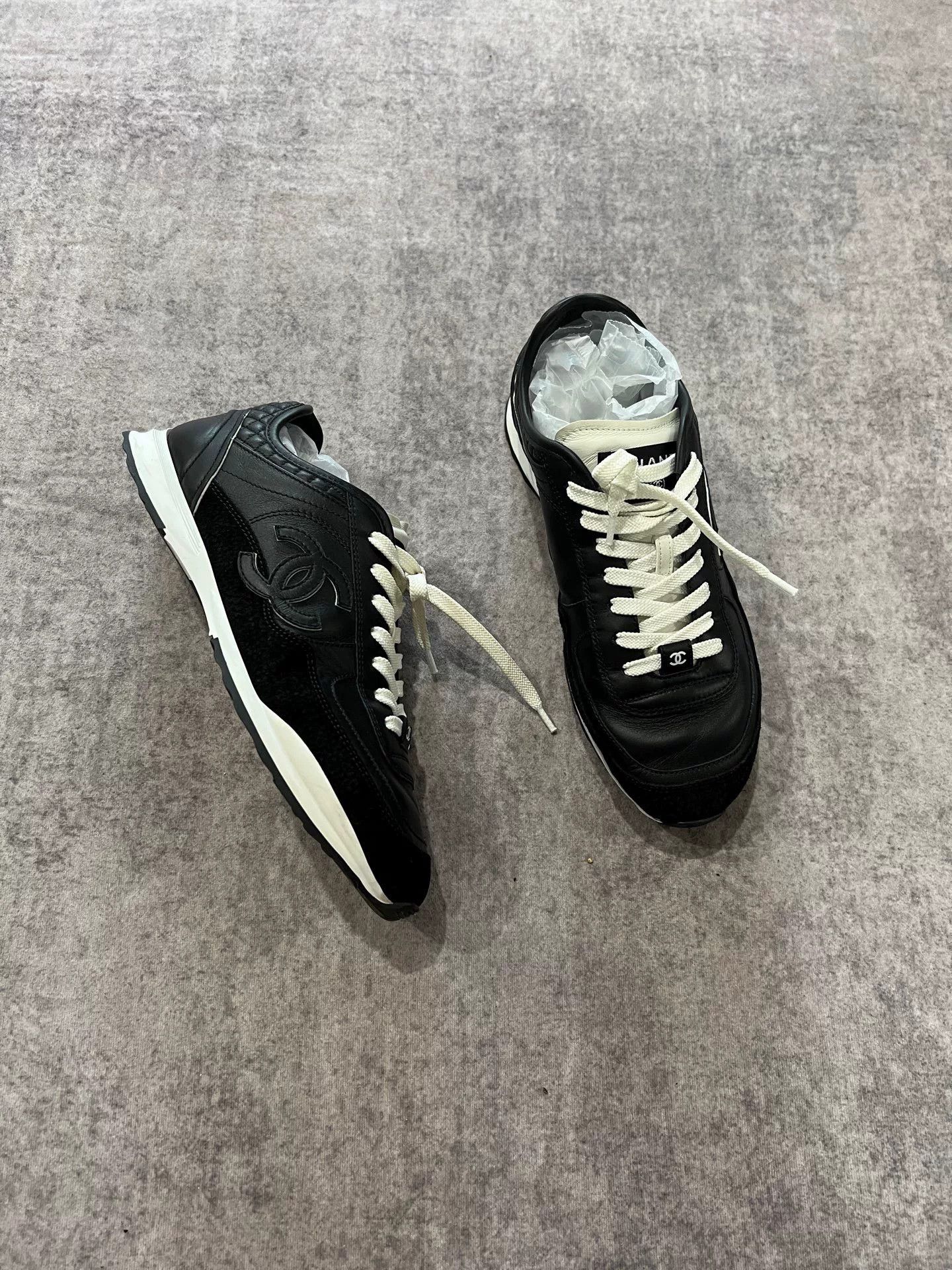 Chanel Chanel 25p Black Fashion Sneakers Size 38 Size US 7.5 / IT 37.5 - 1 Thumbnail