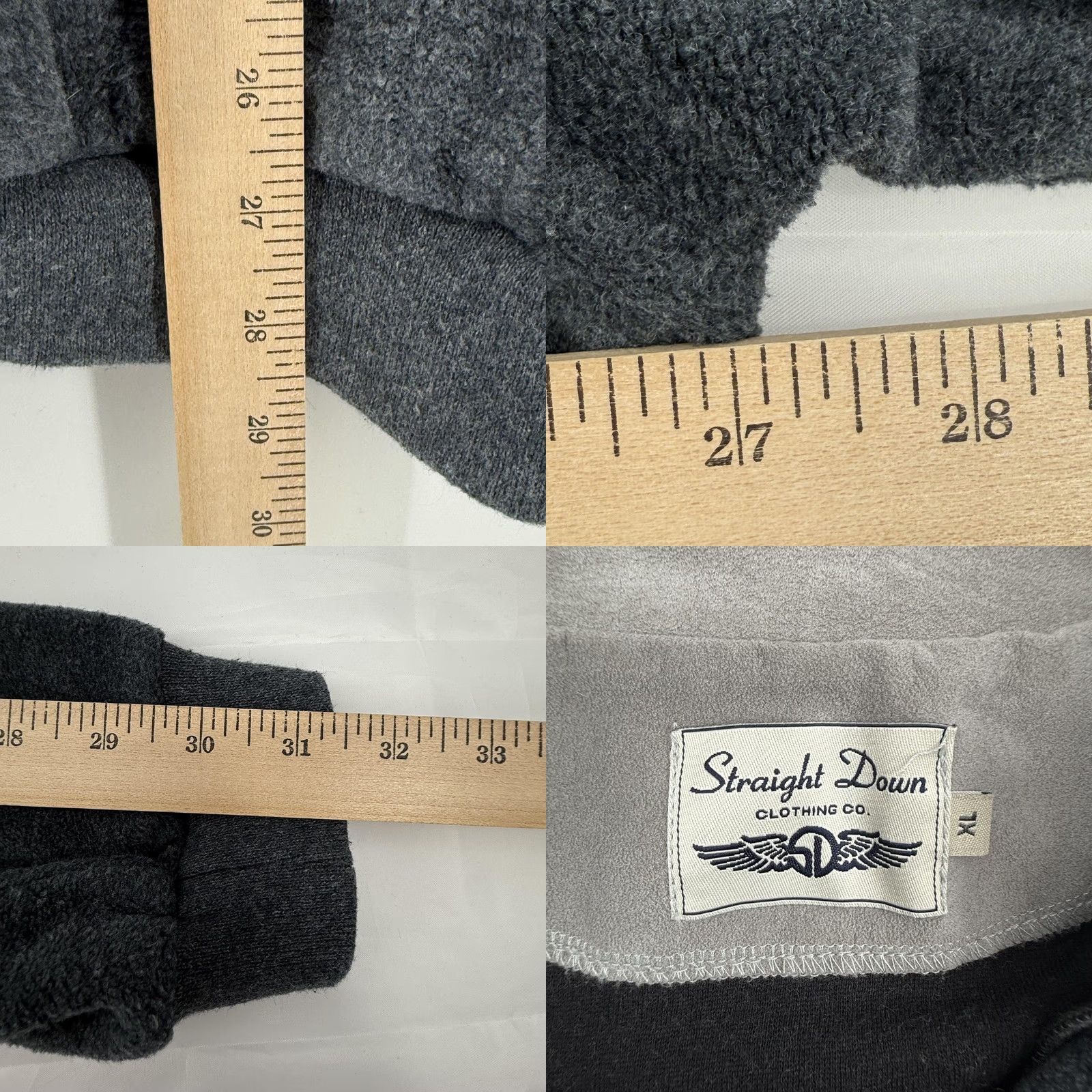 Vintage VTG Straight Down Sweatshirt XL Gray Fleece Pullover 1/2 Zip Mens USA Size US XL / EU 56 / 4 - 8 Thumbnail