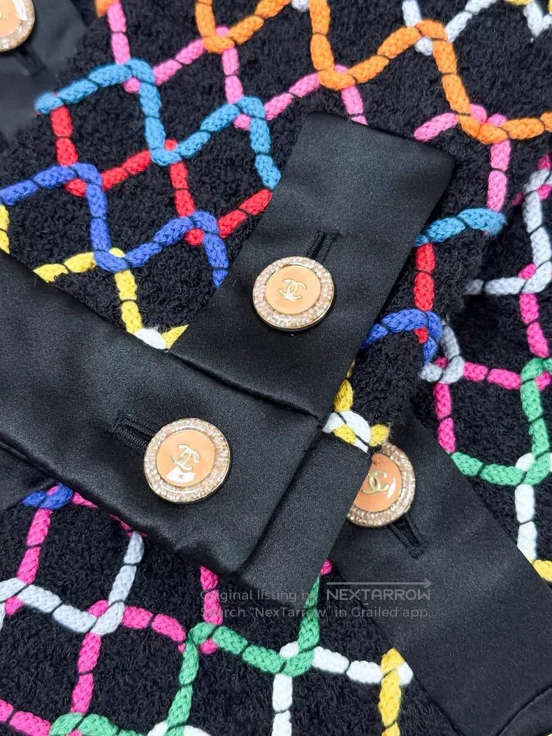 Chanel Chanel Colorful diamond plaid line embroidery woven long-s Size XXS / US 00 / IT 34 - 5 Thumbnail