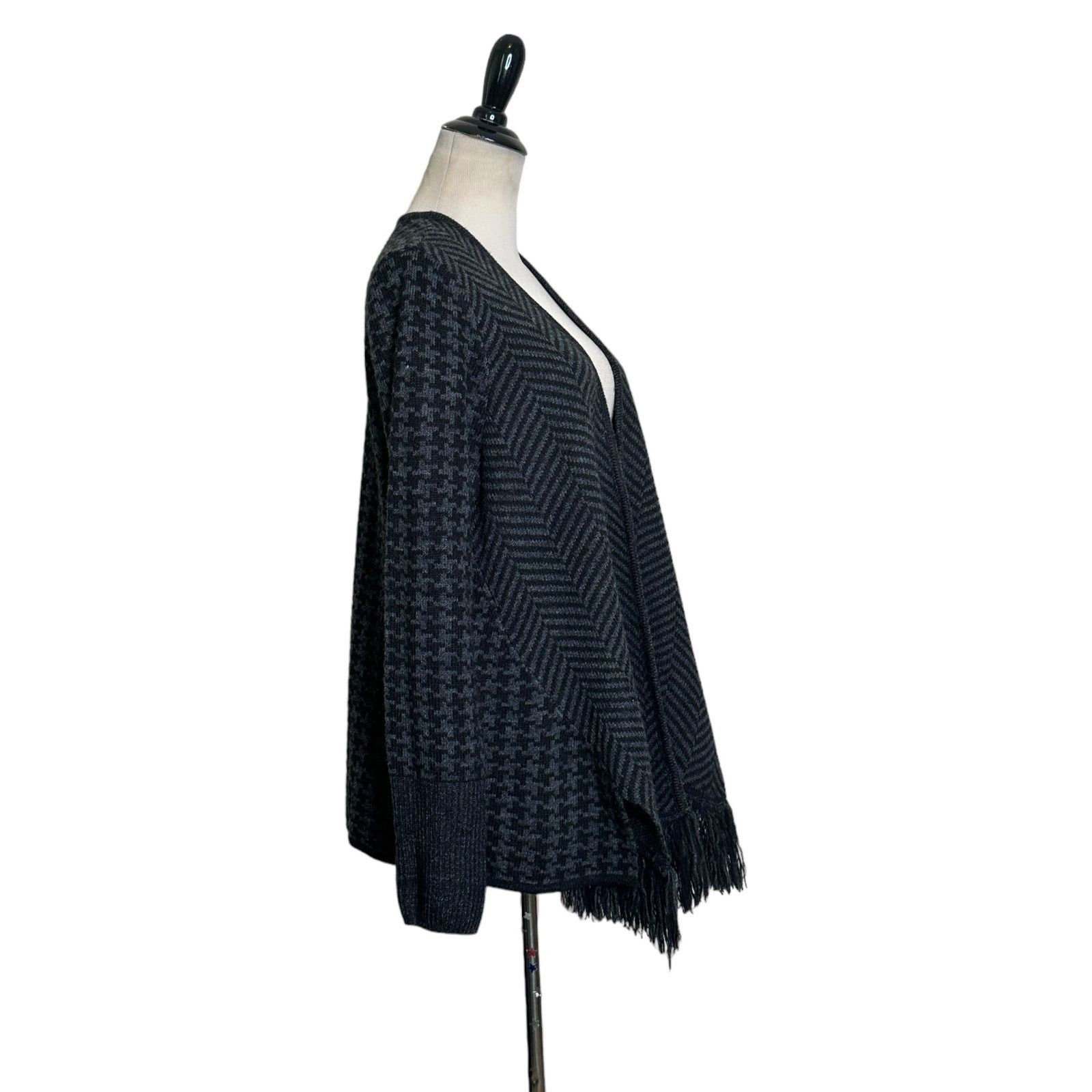 THAKOON Thakoon herringbone knit fringe cardigan sweater size Large Size L / US 10 / IT 46 - 6 Thumbnail
