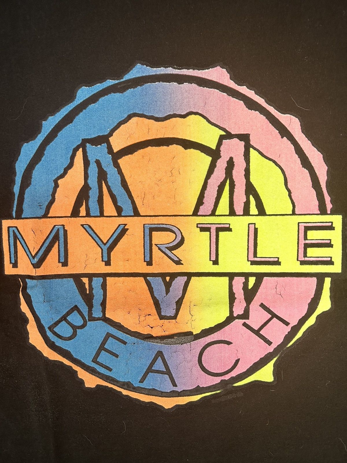 Vintage Crazy Vintage 90s Essential Myrtle Beach Black Tee Shirt Y2K Size US XL / EU 56 / 4 - 2 Thumbnail
