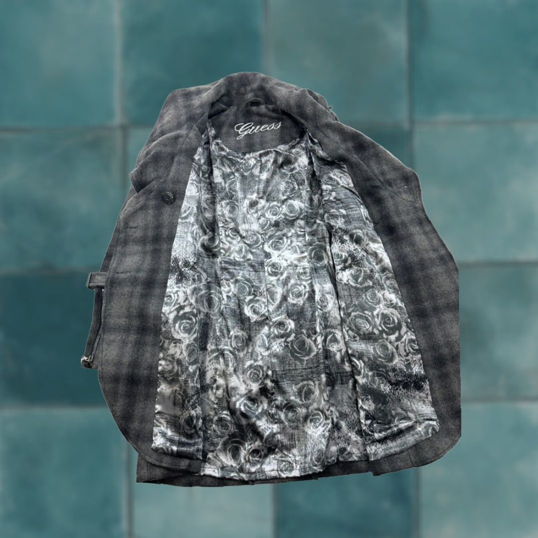 Guess Womens Trench Coat Guess XS Extra Large Black Gray Plaid Wool Blend Size XS / US 0-2 / IT 36-38 - 8 Thumbnail