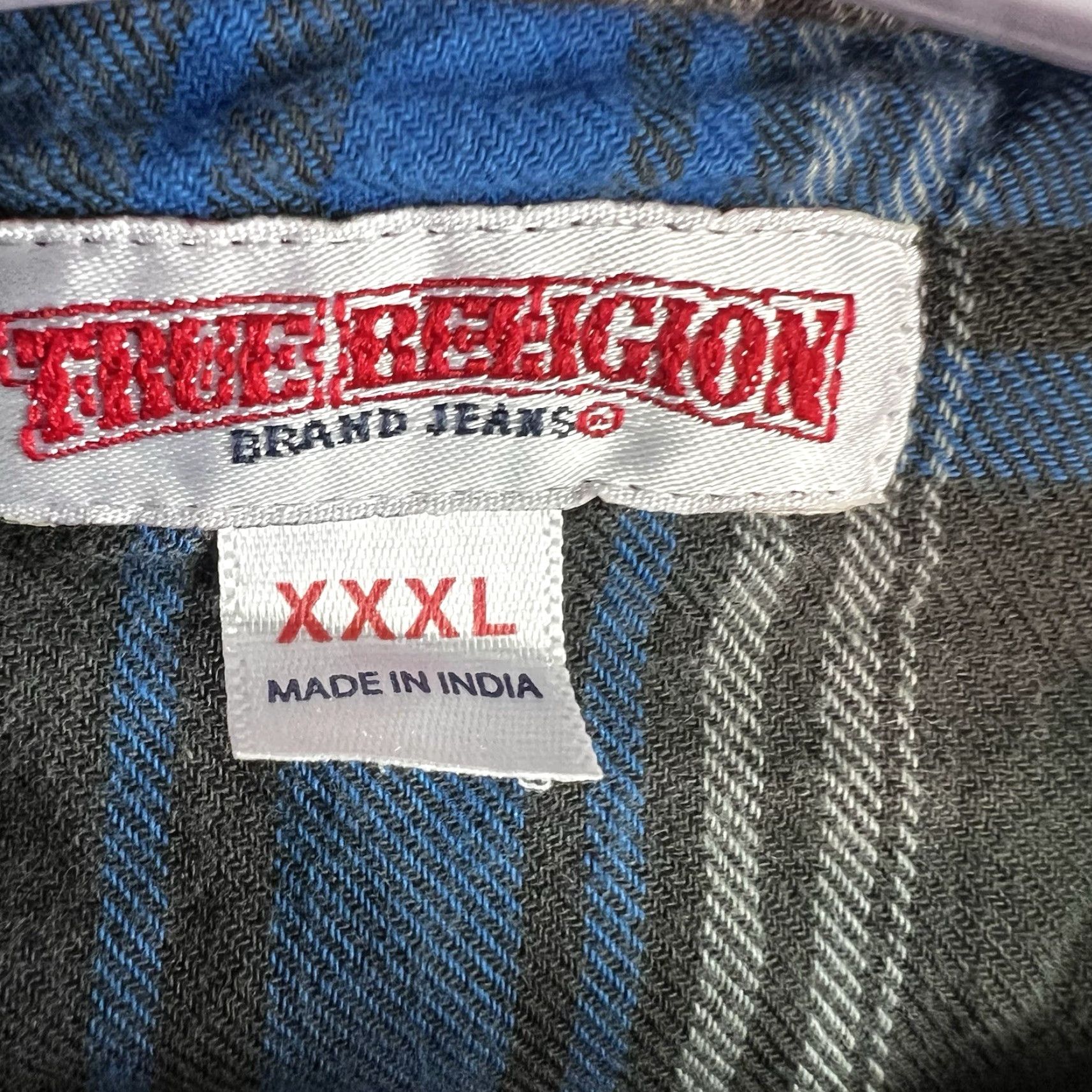 True Religion True Religion Plaid Flannel Button-Up Shirt Mens 3XL Blue Cowboy Western Size US XXL / EU 58 / 5 - 6 Thumbnail